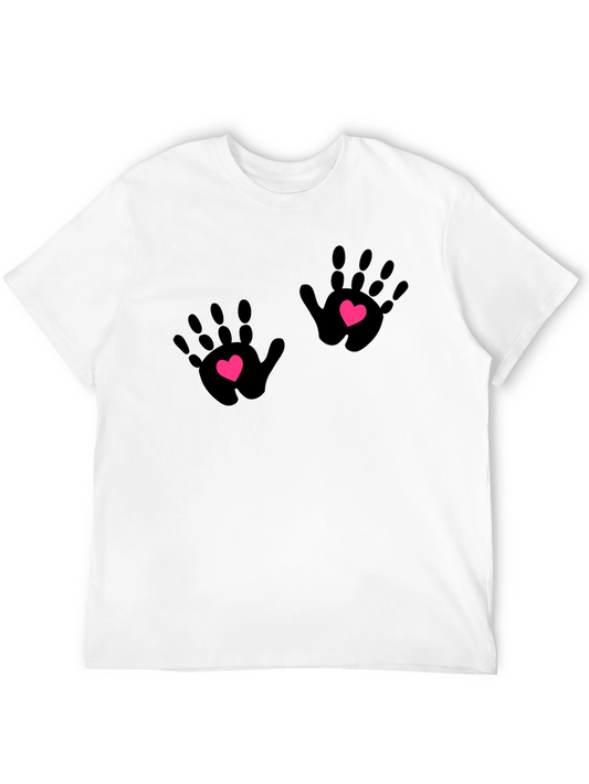 Handprint Heart T-Shirt - Black