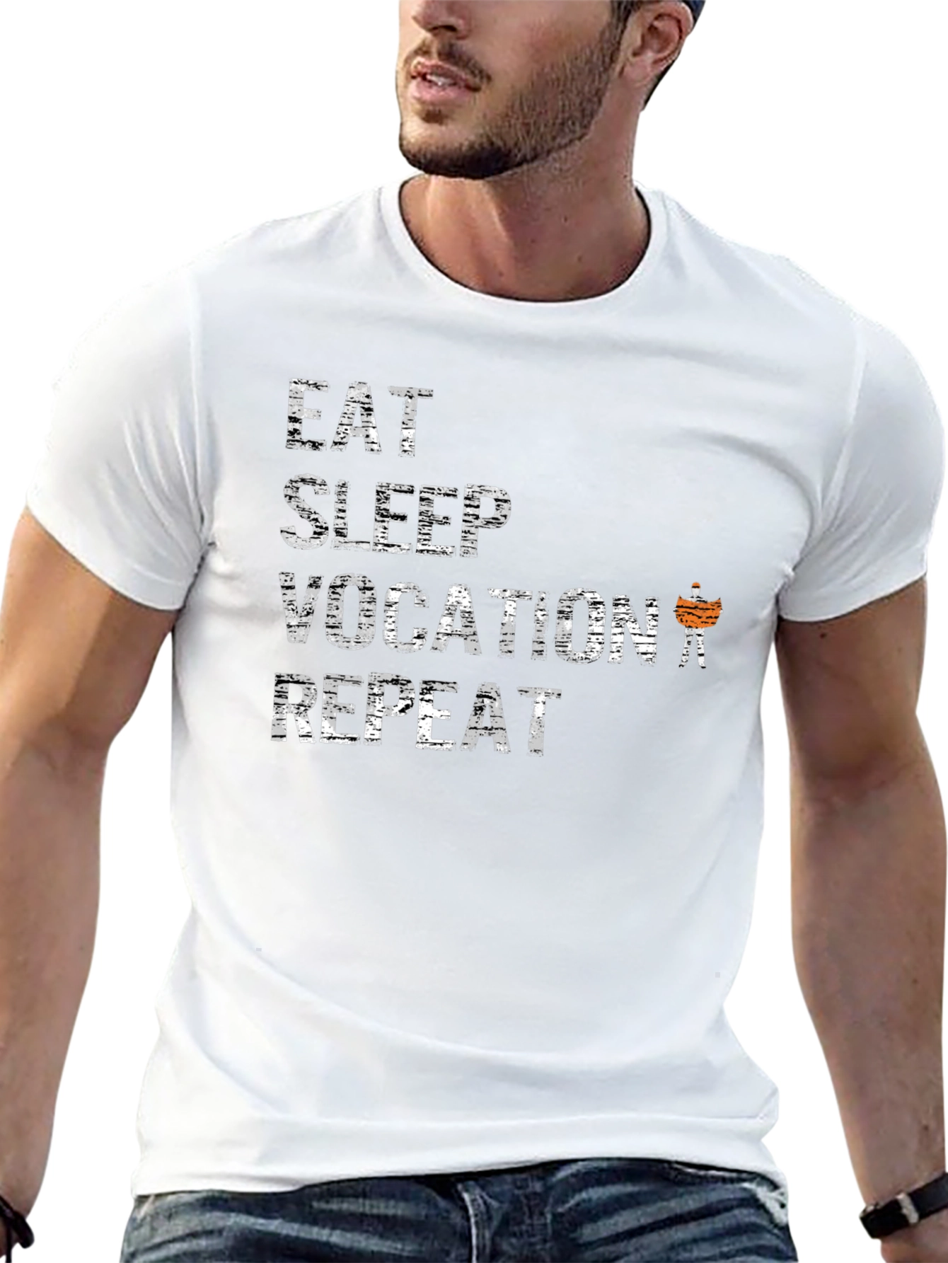 Eat Sleep Vacation Repeat Graphic T-Shirt