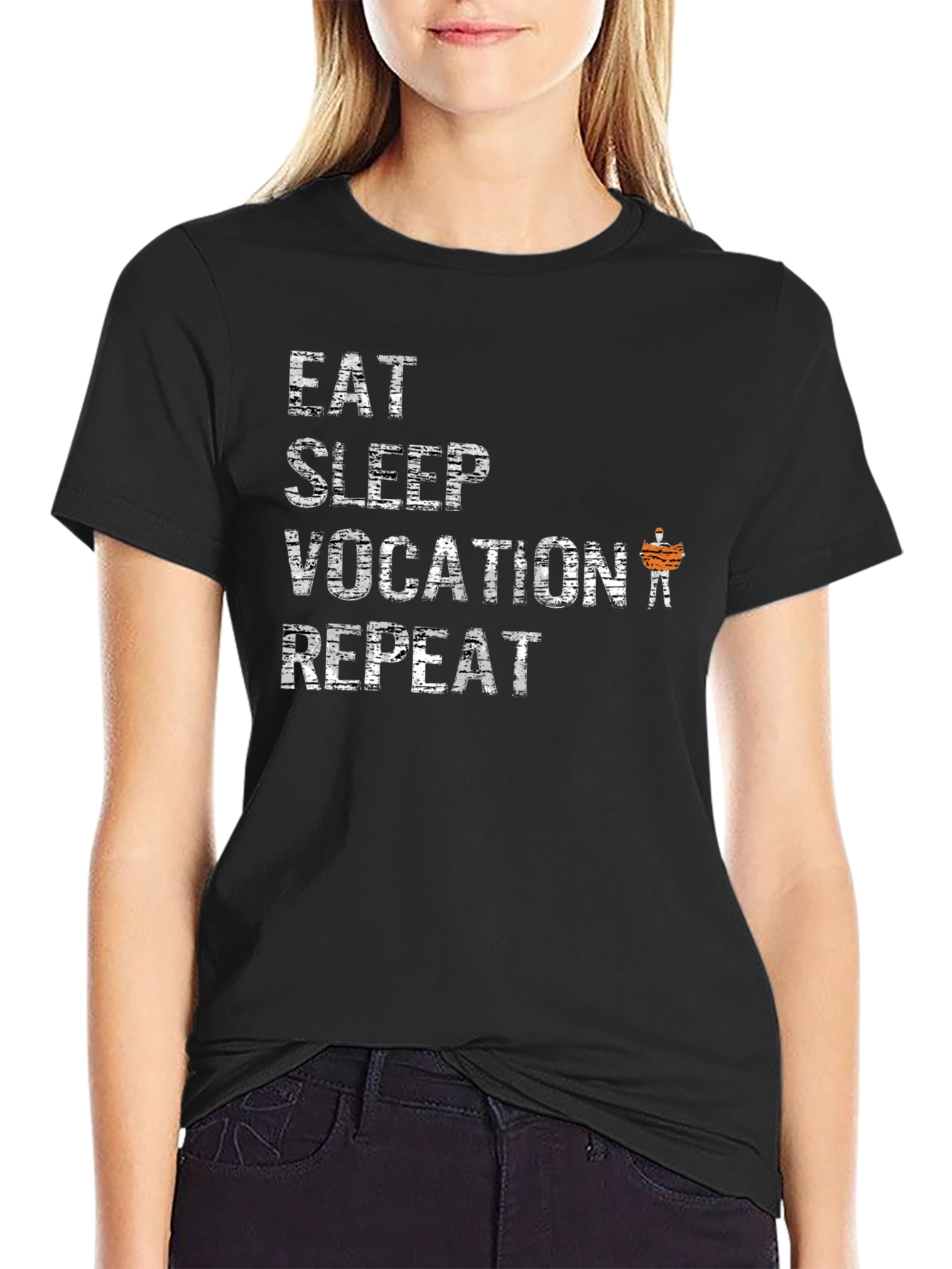 Eat Sleep Vacation Repeat Graphic T-Shirt