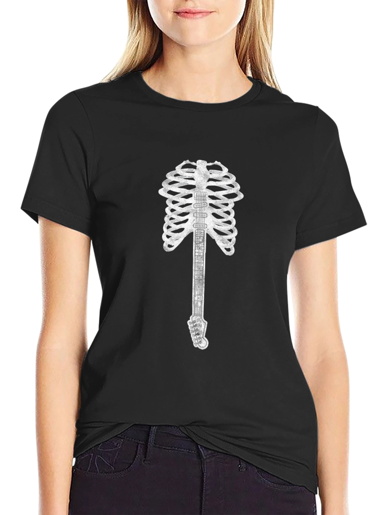 Guitar Skeleton Graphic Tee - Rocker Style