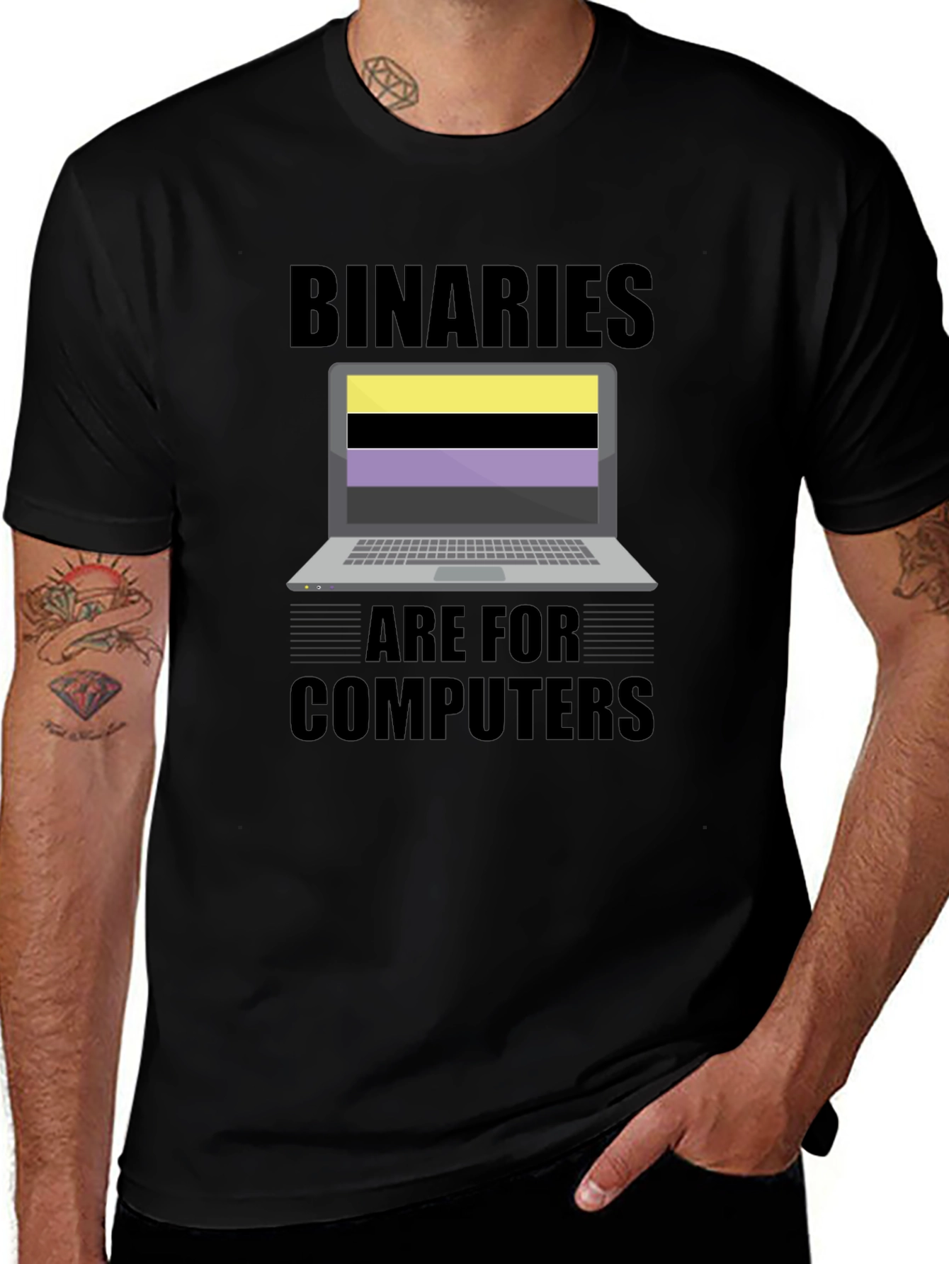 Binaries Are For Computers Graphic T-Shirt
