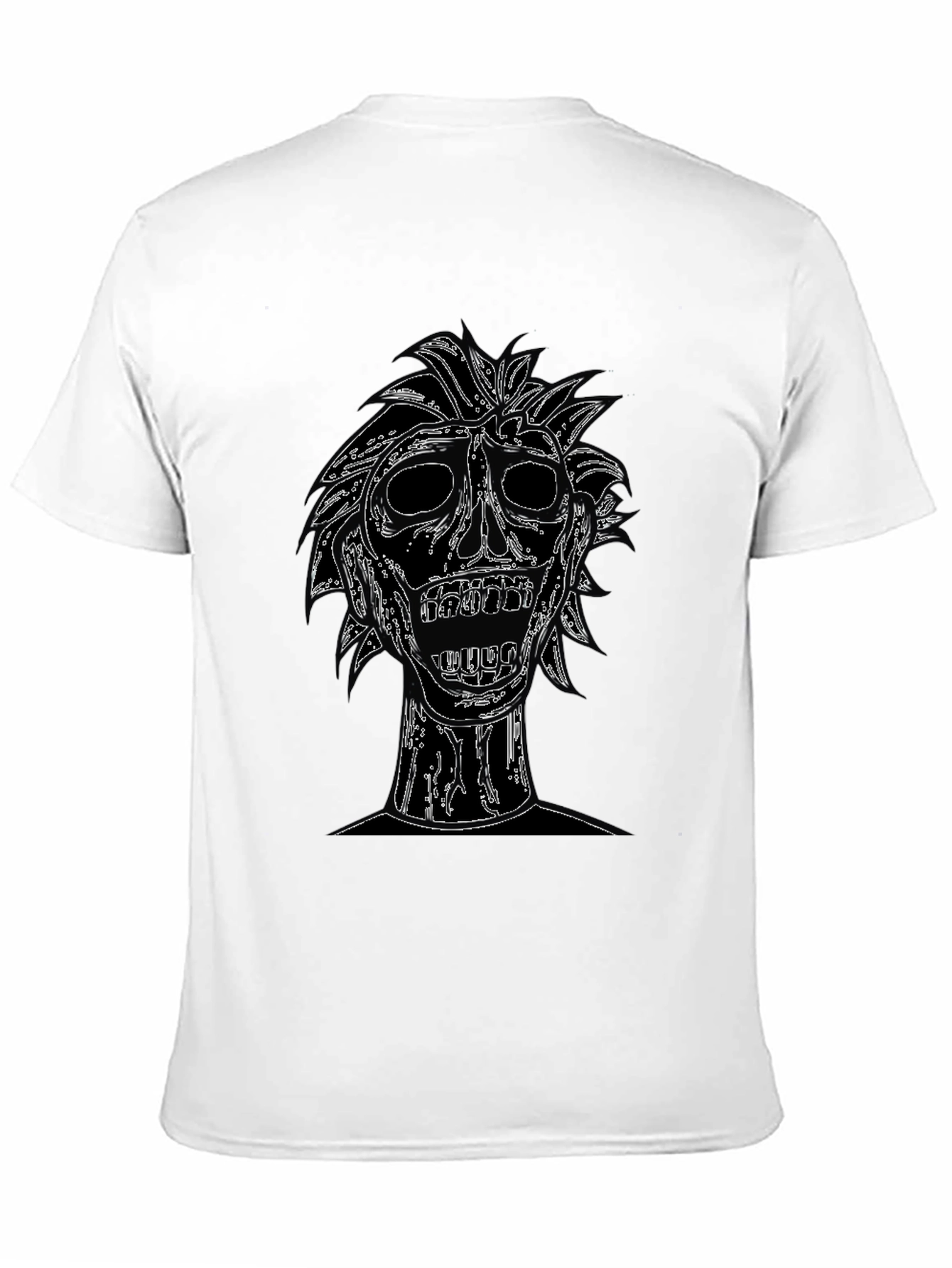 Edgy Skull Graphic Tee - Black Cotton T-Shirt