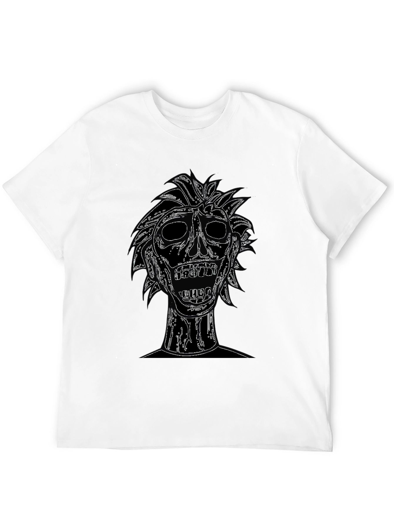 Edgy Skull Graphic Tee - Black Cotton T-Shirt