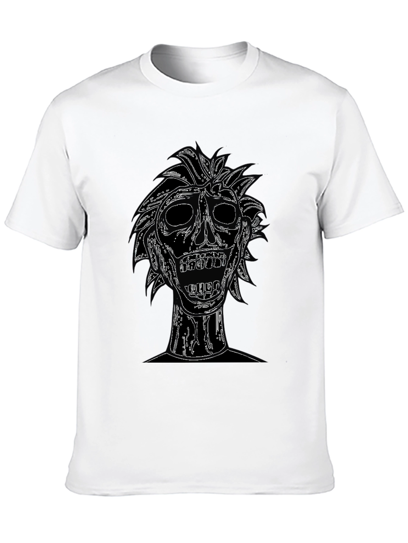 Edgy Skull Graphic Tee - Black Cotton T-Shirt