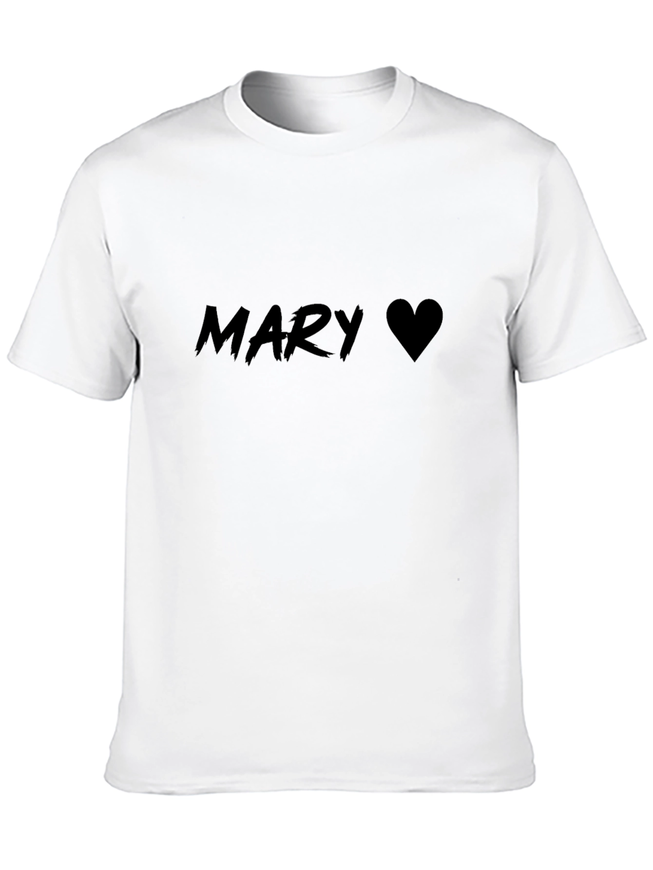 Mary Heart Black T-Shirt Casual Style