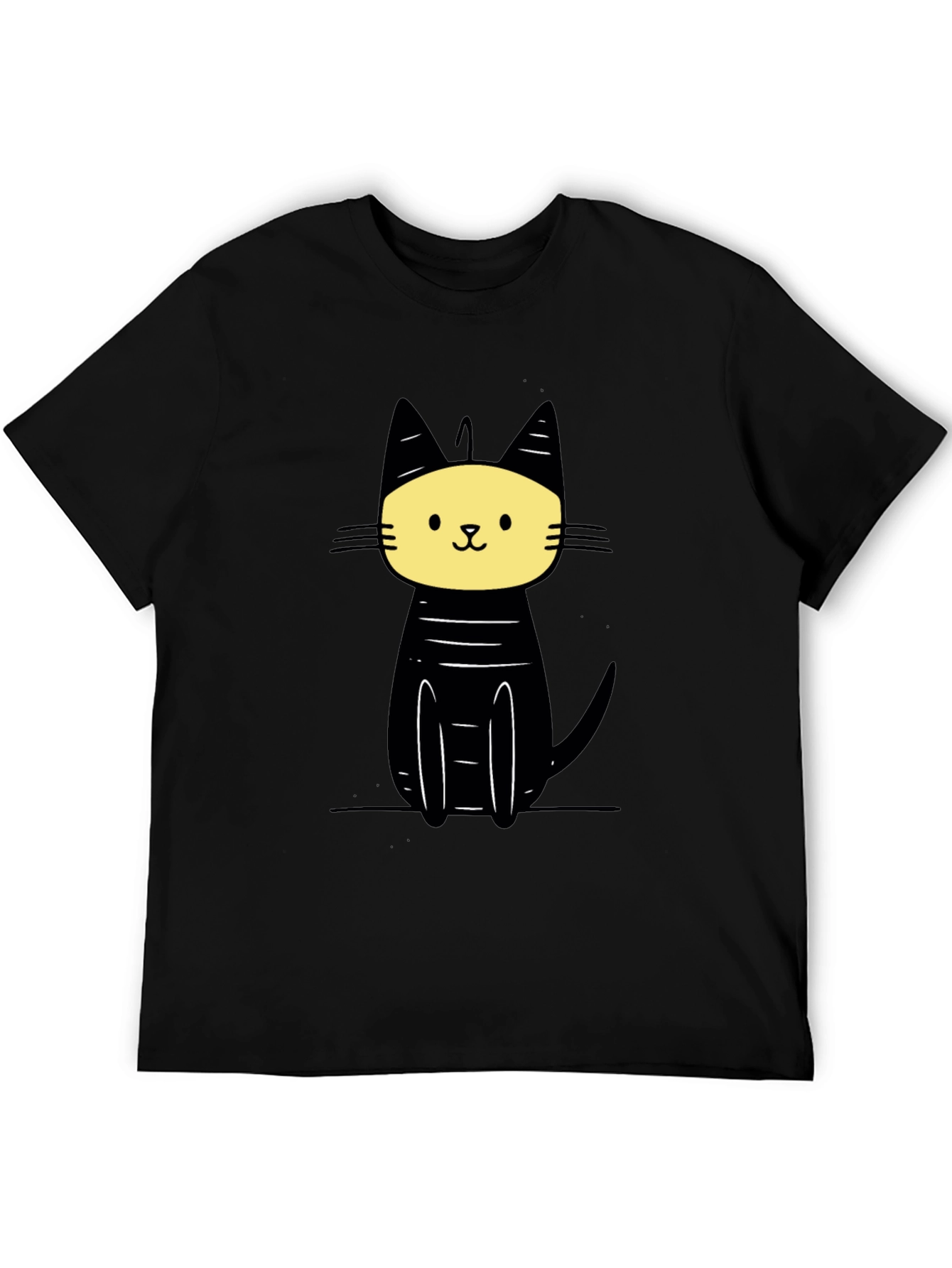 Cool Cat Graphic Tee - Black Cotton Blend Shirt