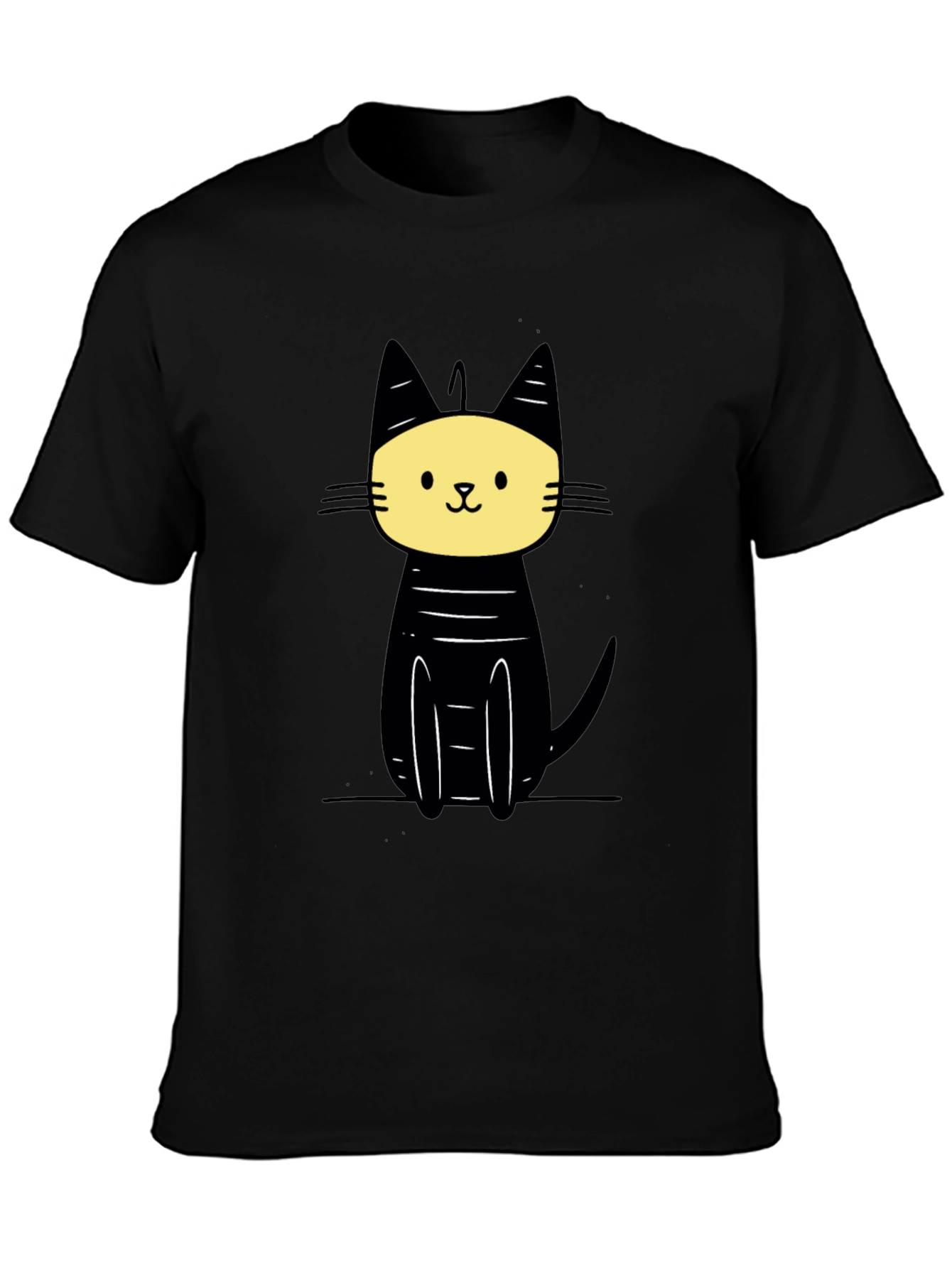Cool Cat Graphic Tee - Black Cotton Blend Shirt