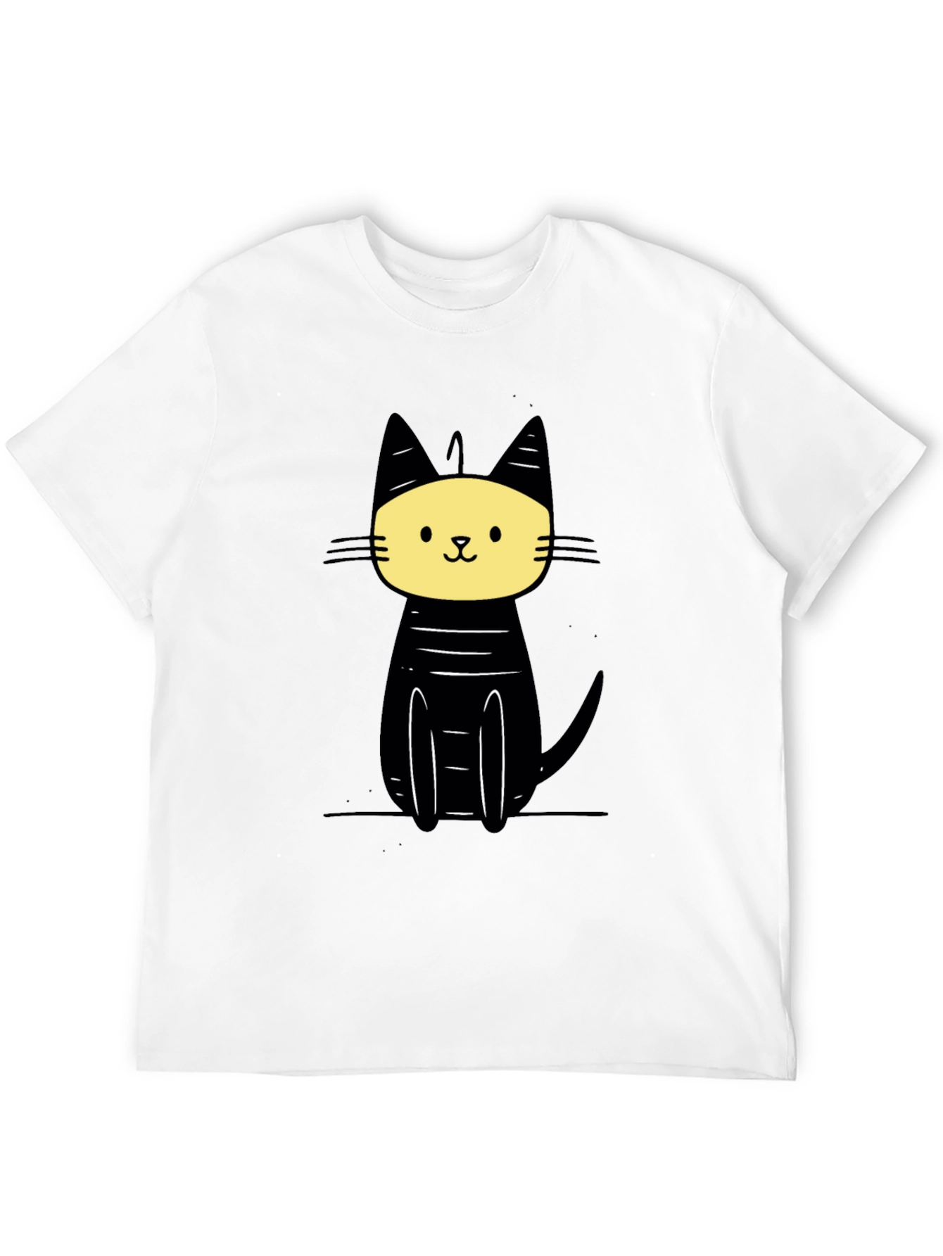 Cool Cat Graphic Tee - Black Cotton Blend Shirt