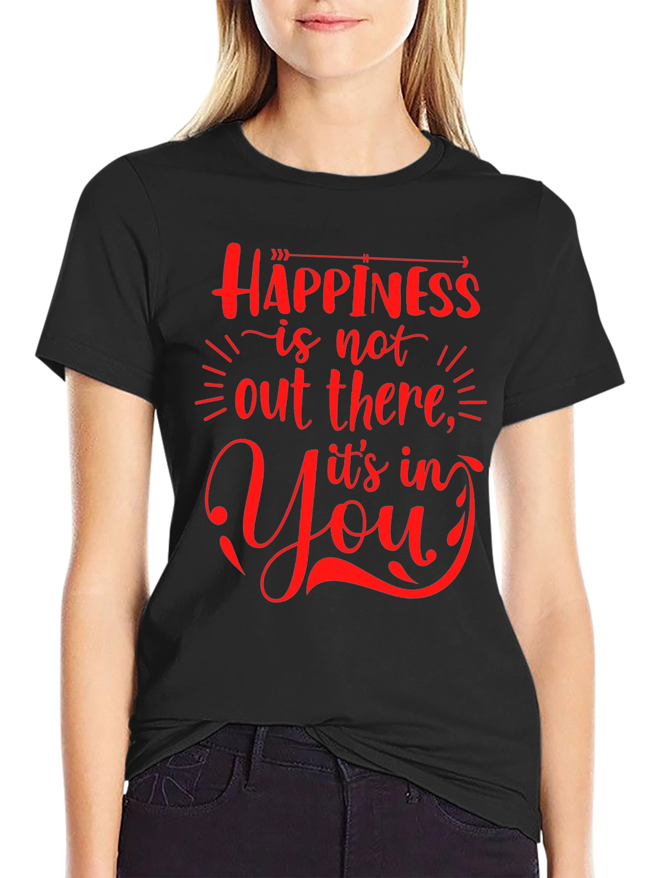 Happiness Graphic Tee - Stylish Comfort