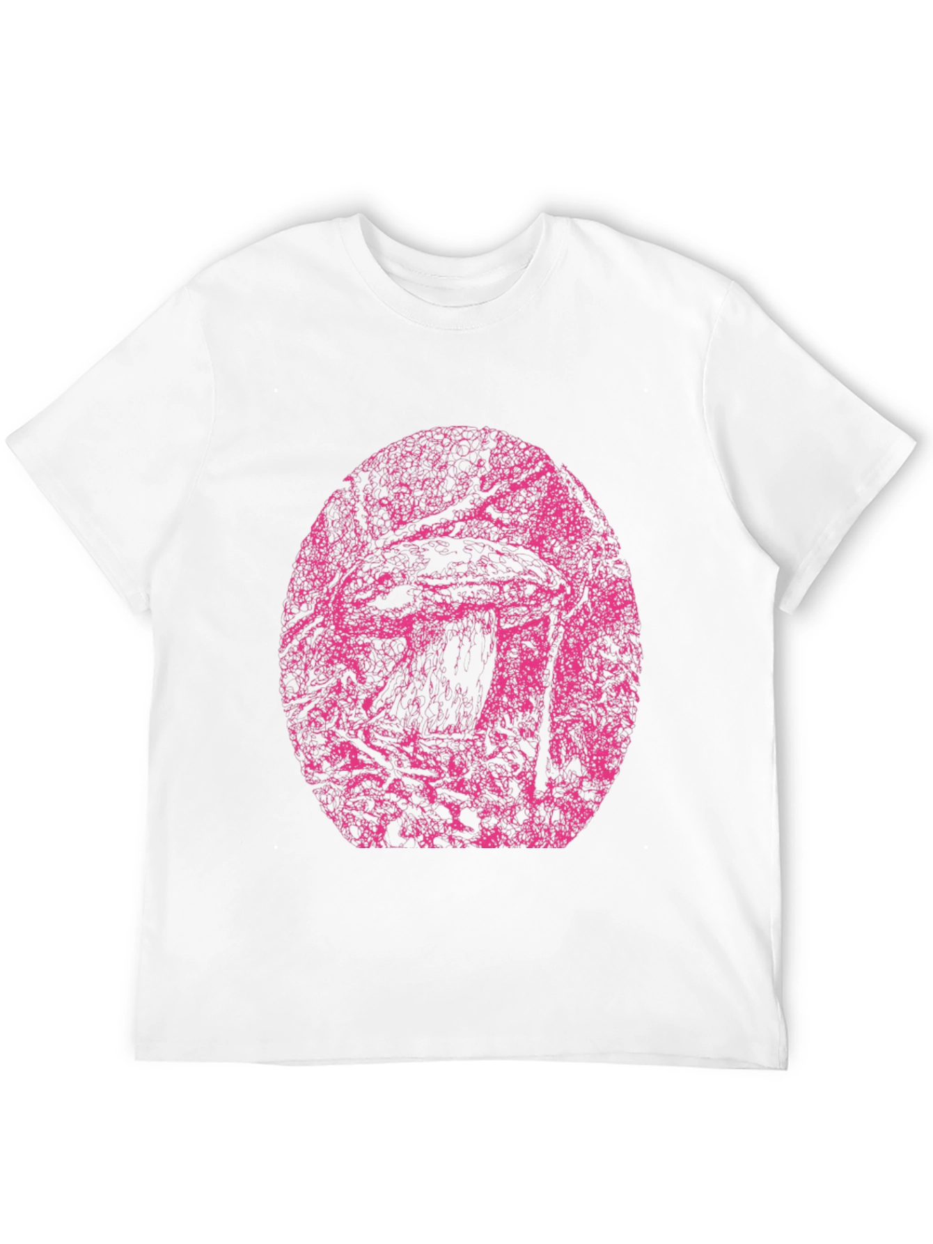 Black T-Shirt with Pink Abstract Design