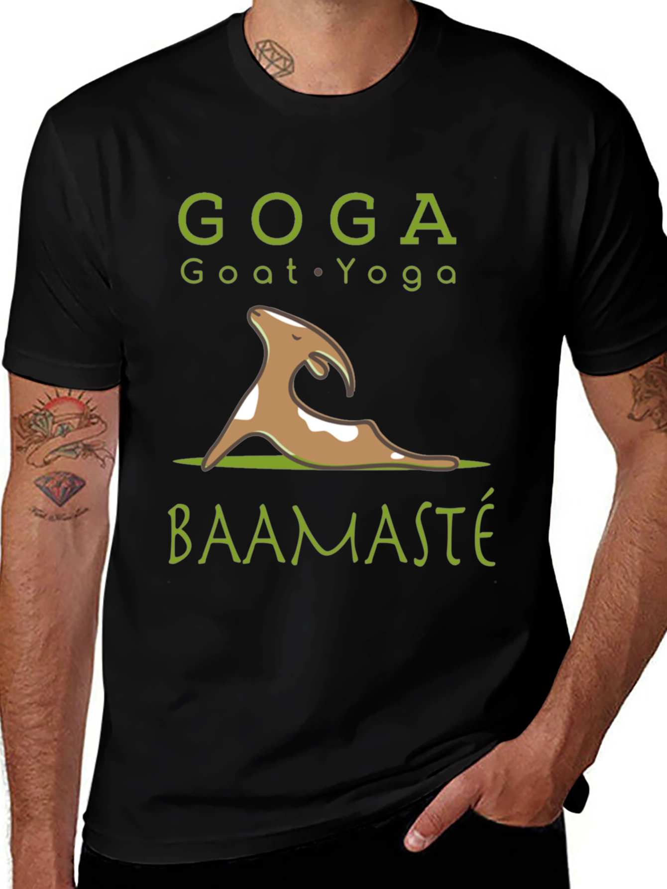 GOGA Goat Yoga T-Shirt - Baamaste Funny Tee
