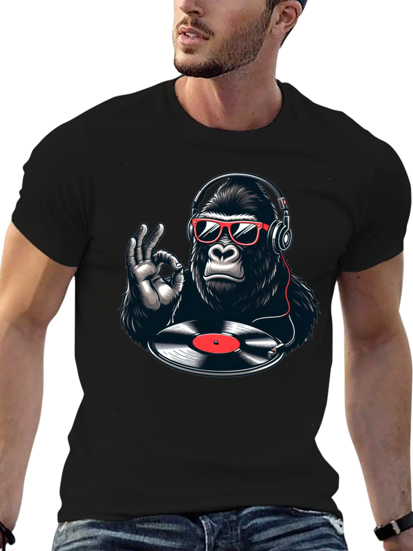 DJ Gorilla Graphic T-Shirt - Black