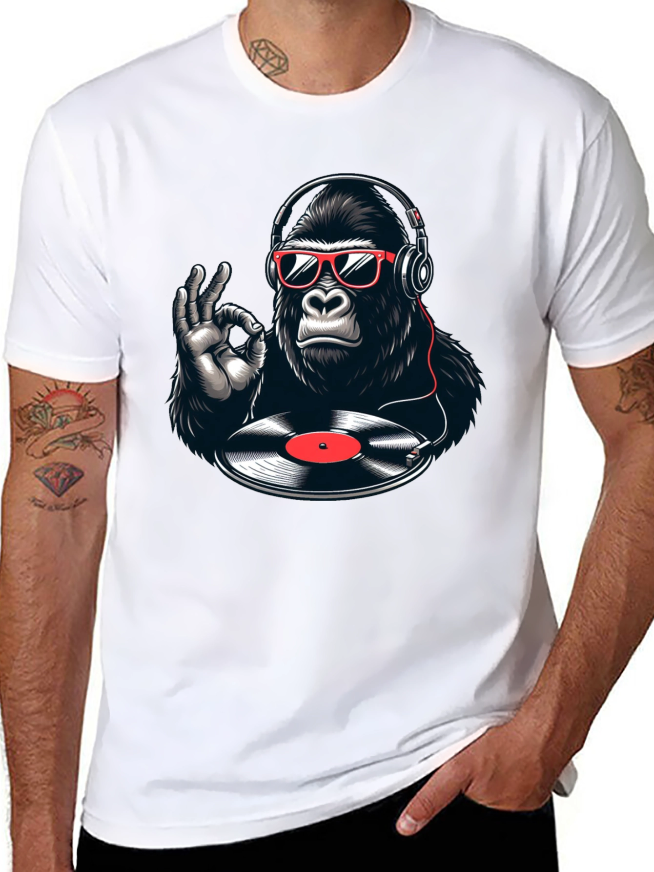 DJ Gorilla Graphic T-Shirt - Black