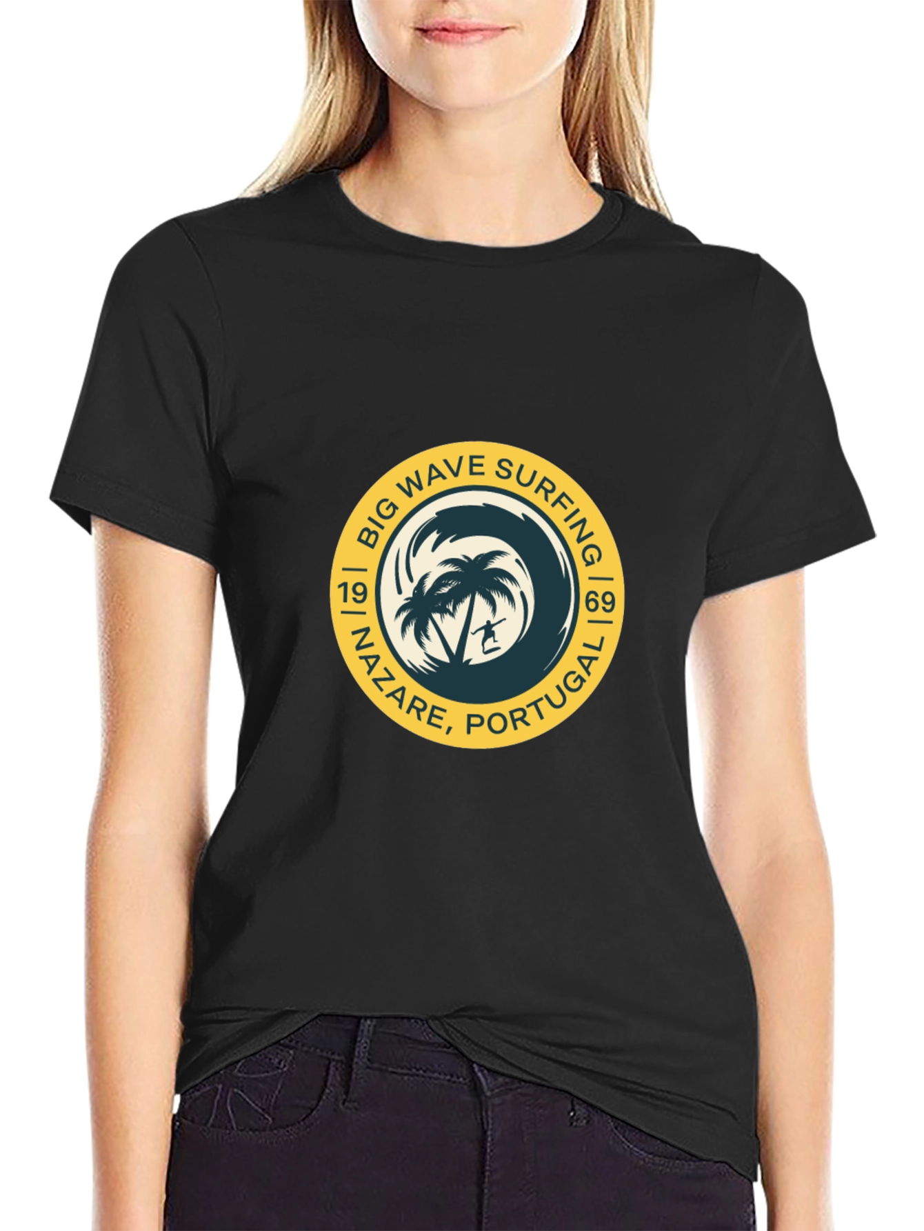 Big Wave Surfing T-Shirt - Nazare Portugal Tee