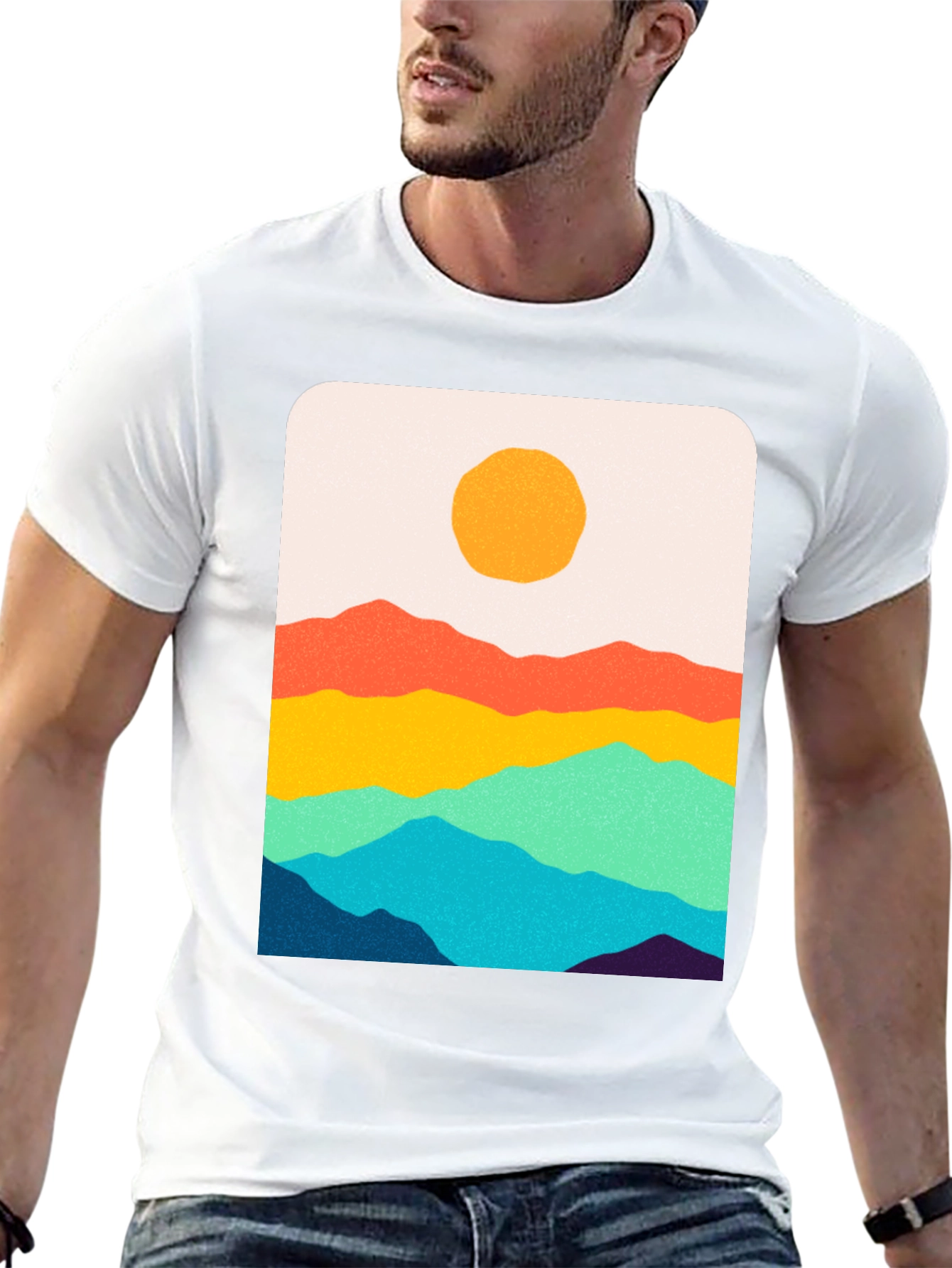 Sunset Mountain Graphic Tee - Black Unisex T-Shirt