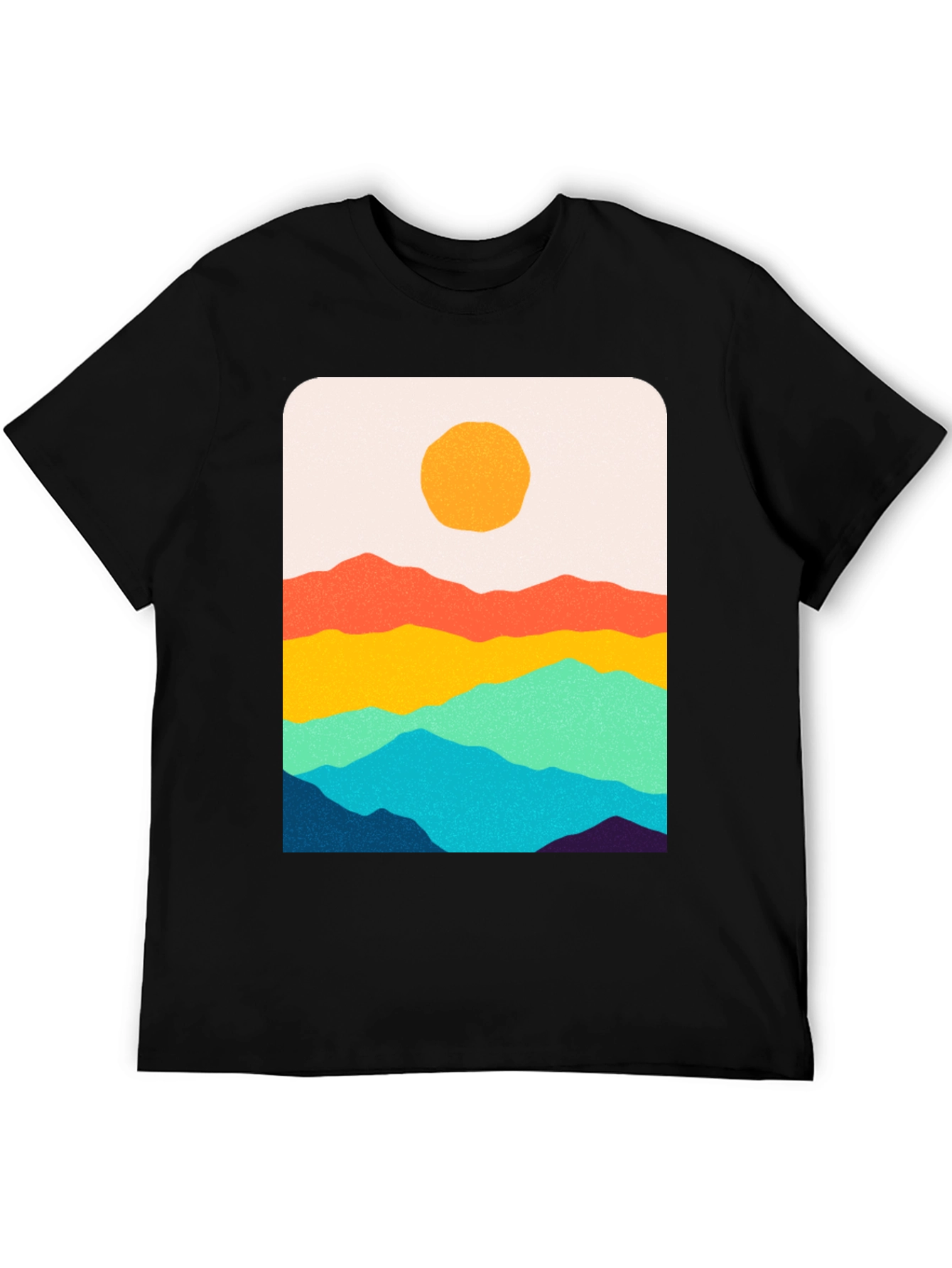 Sunset Mountain Graphic Tee - Black Unisex T-Shirt