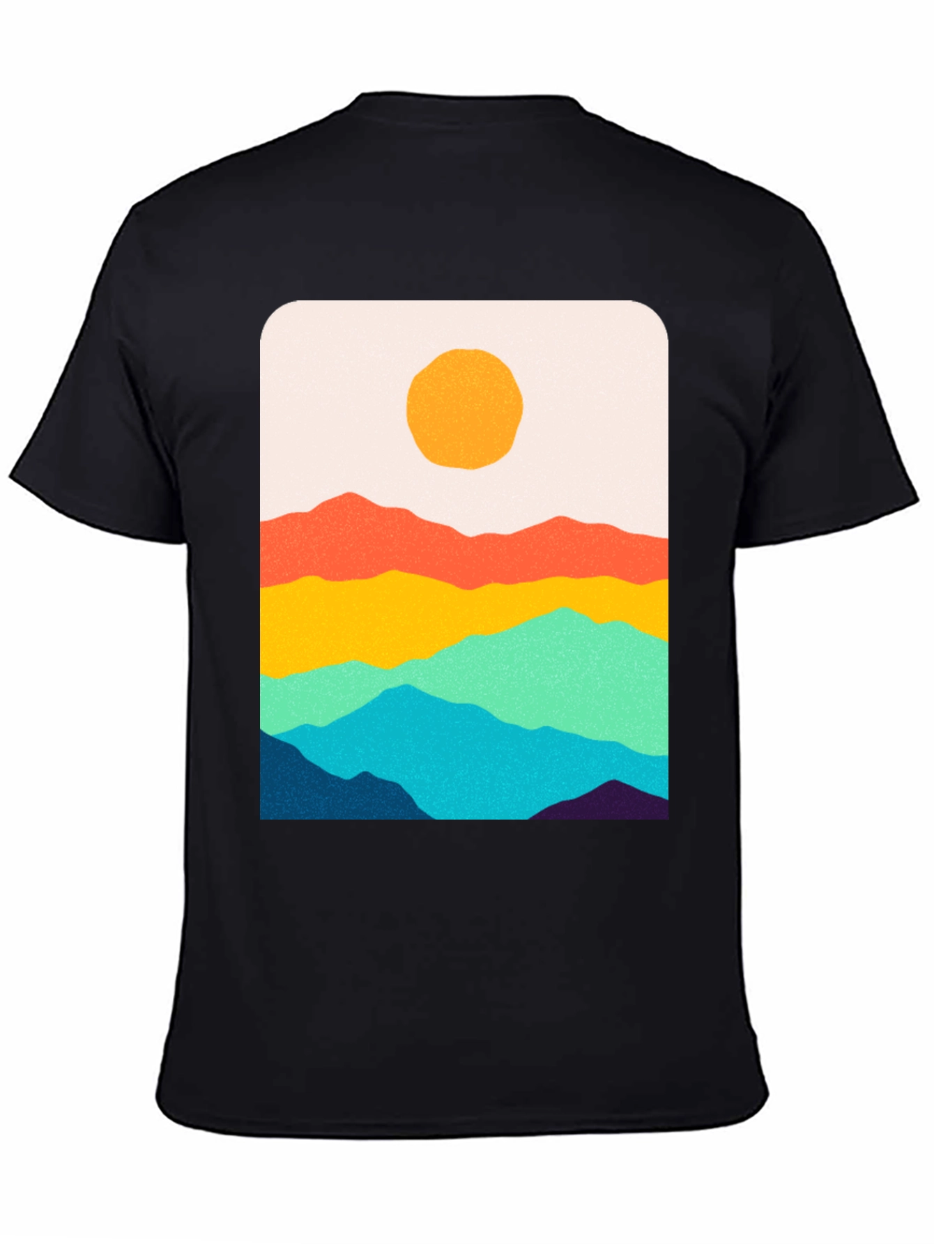 Sunset Mountain Graphic Tee - Black Unisex T-Shirt