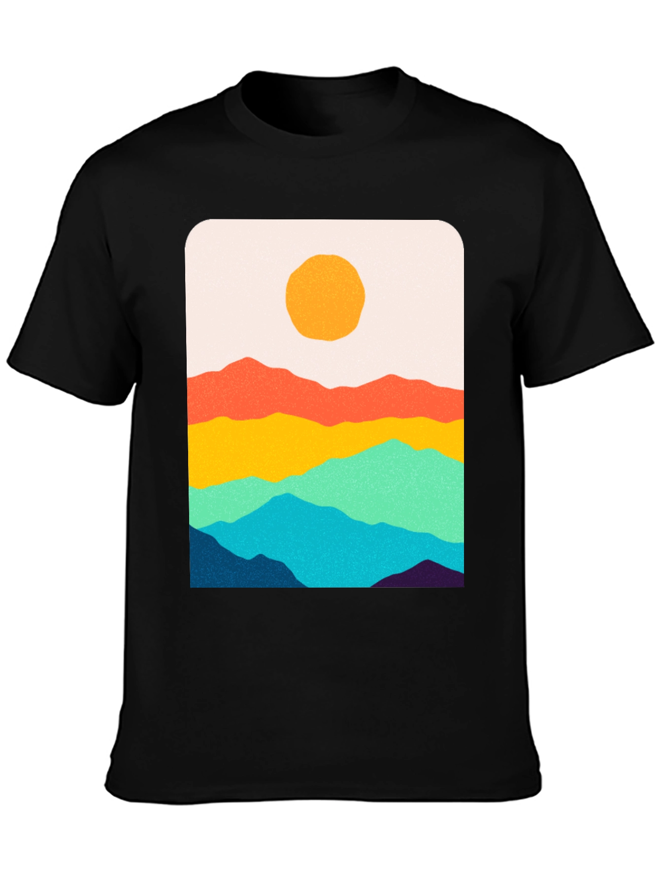 Sunset Mountain Graphic Tee - Black Unisex T-Shirt