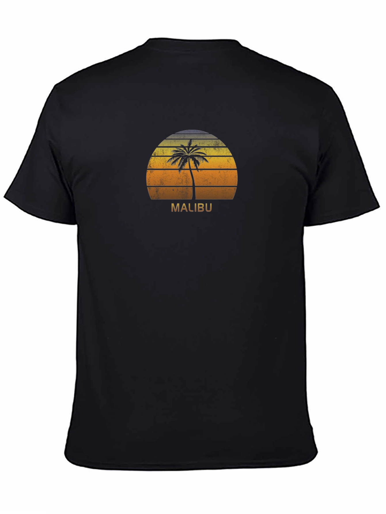 Malibu Palm Tree Sunset T-Shirt - Retro Beach Vibes