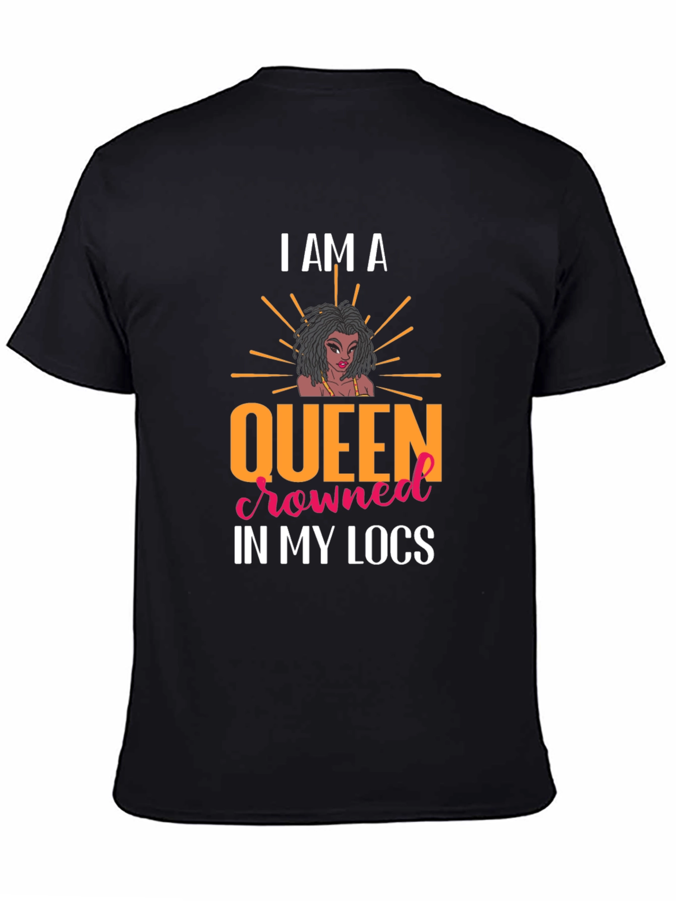 Queen in My Locs Black T-Shirt