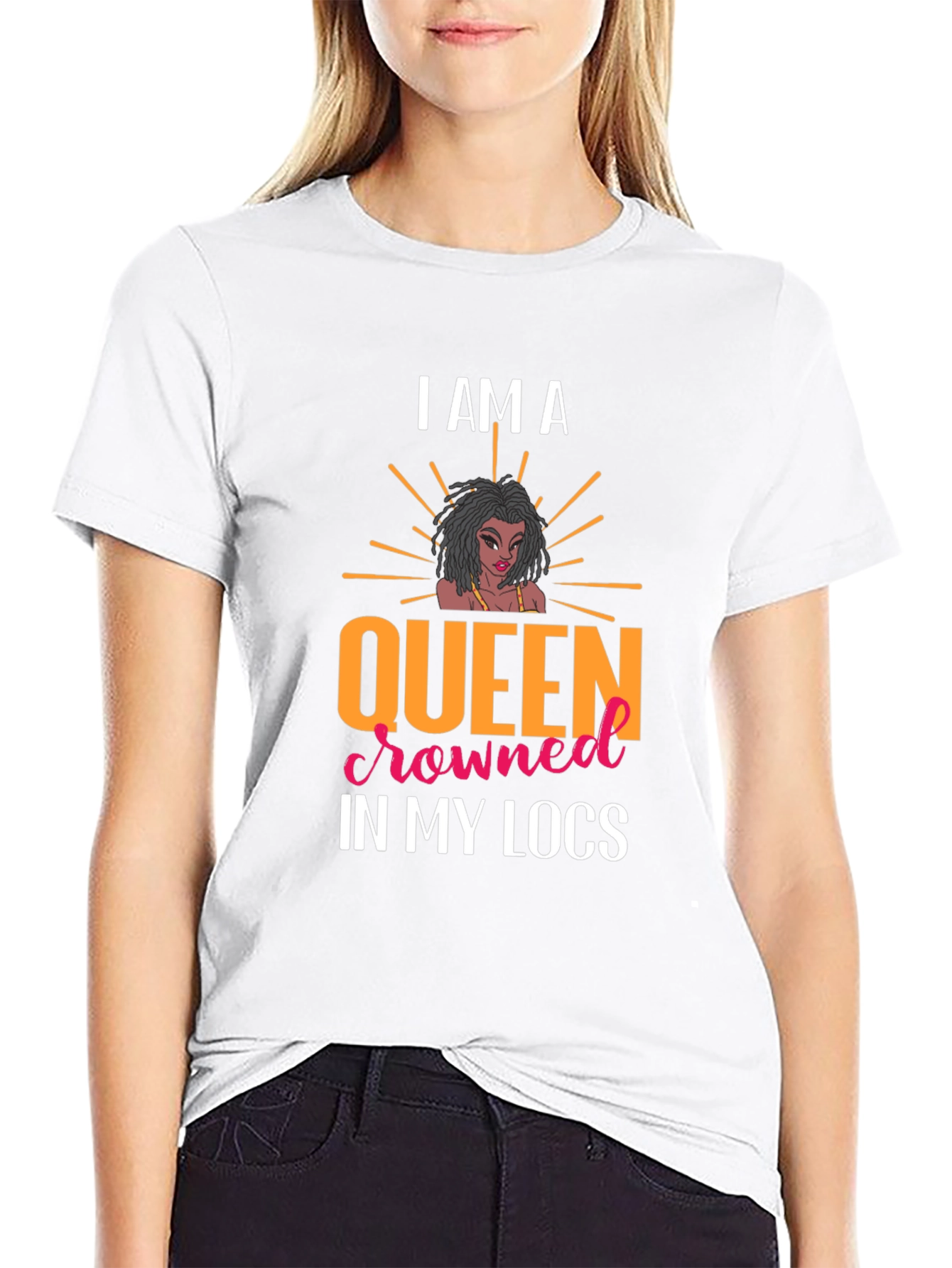 Queen in My Locs Black T-Shirt