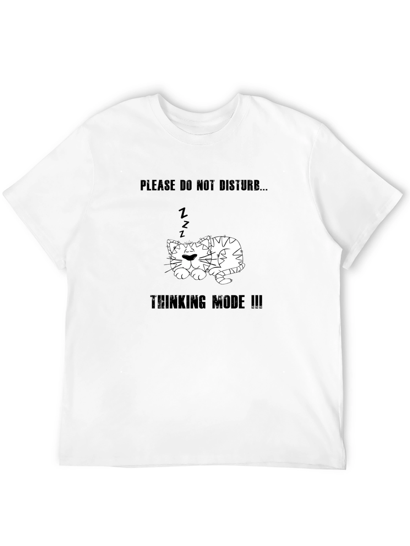 Thinking Mode Cat T-Shirt - Please Do Not Disturb
