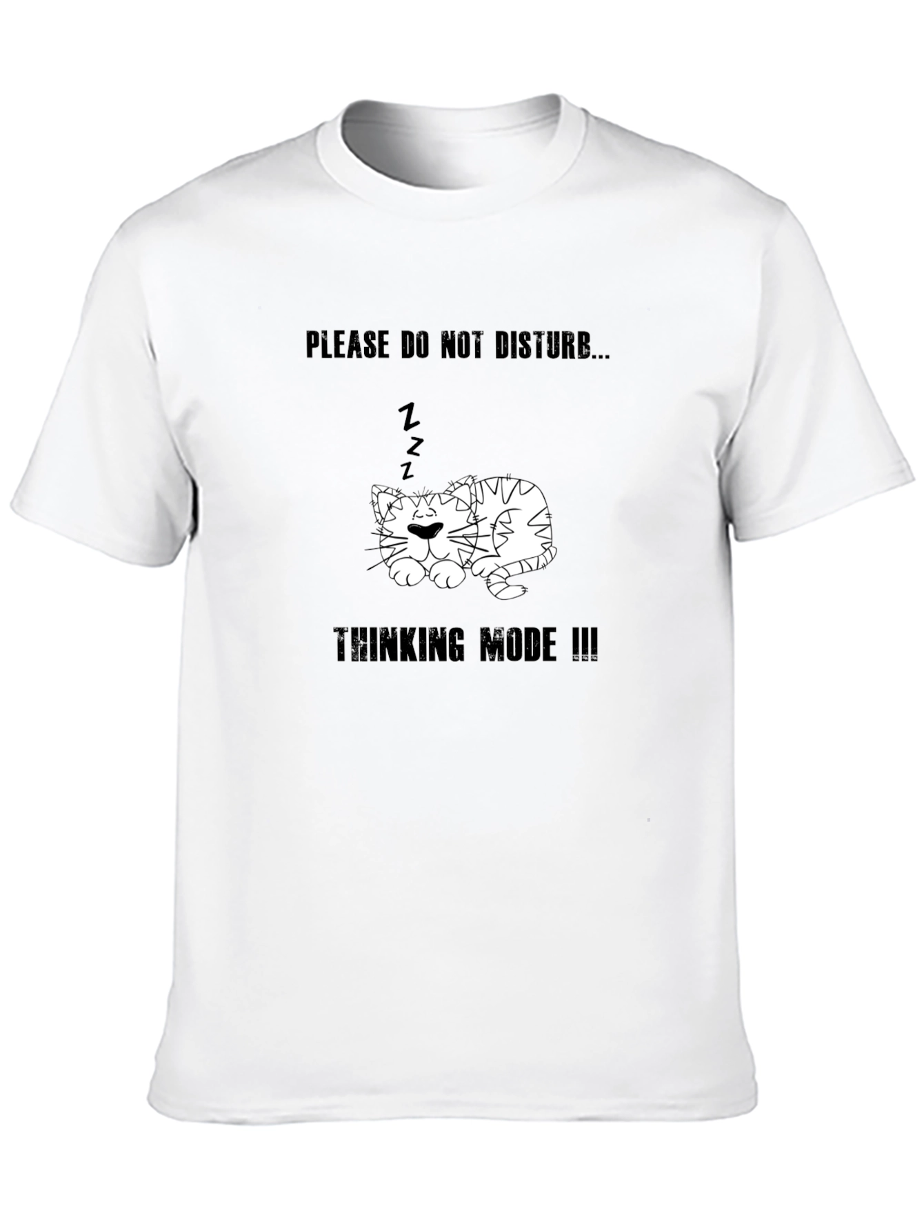 Thinking Mode Cat T-Shirt - Please Do Not Disturb