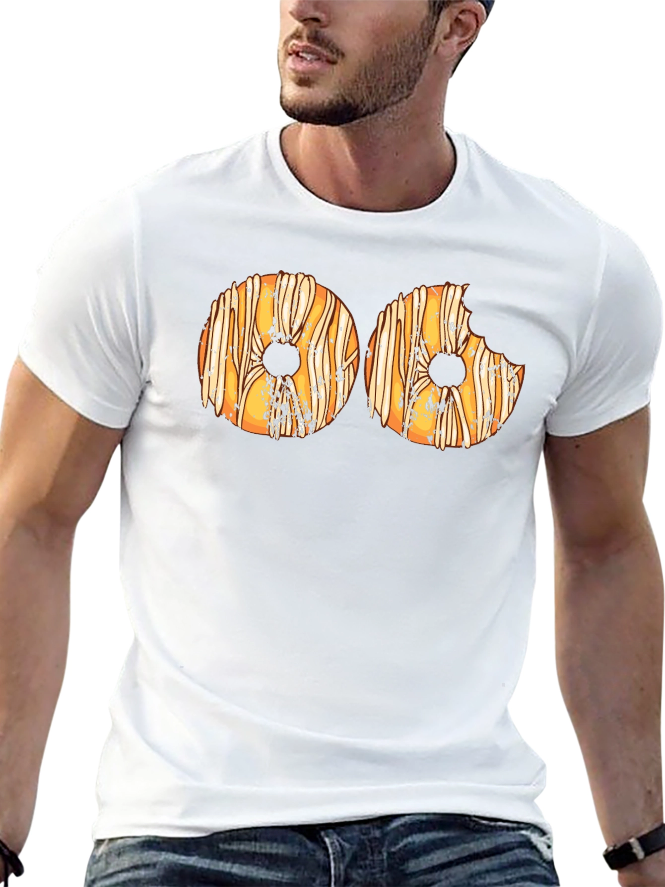 Donut Graphic Print T-Shirt - Novelty Tee