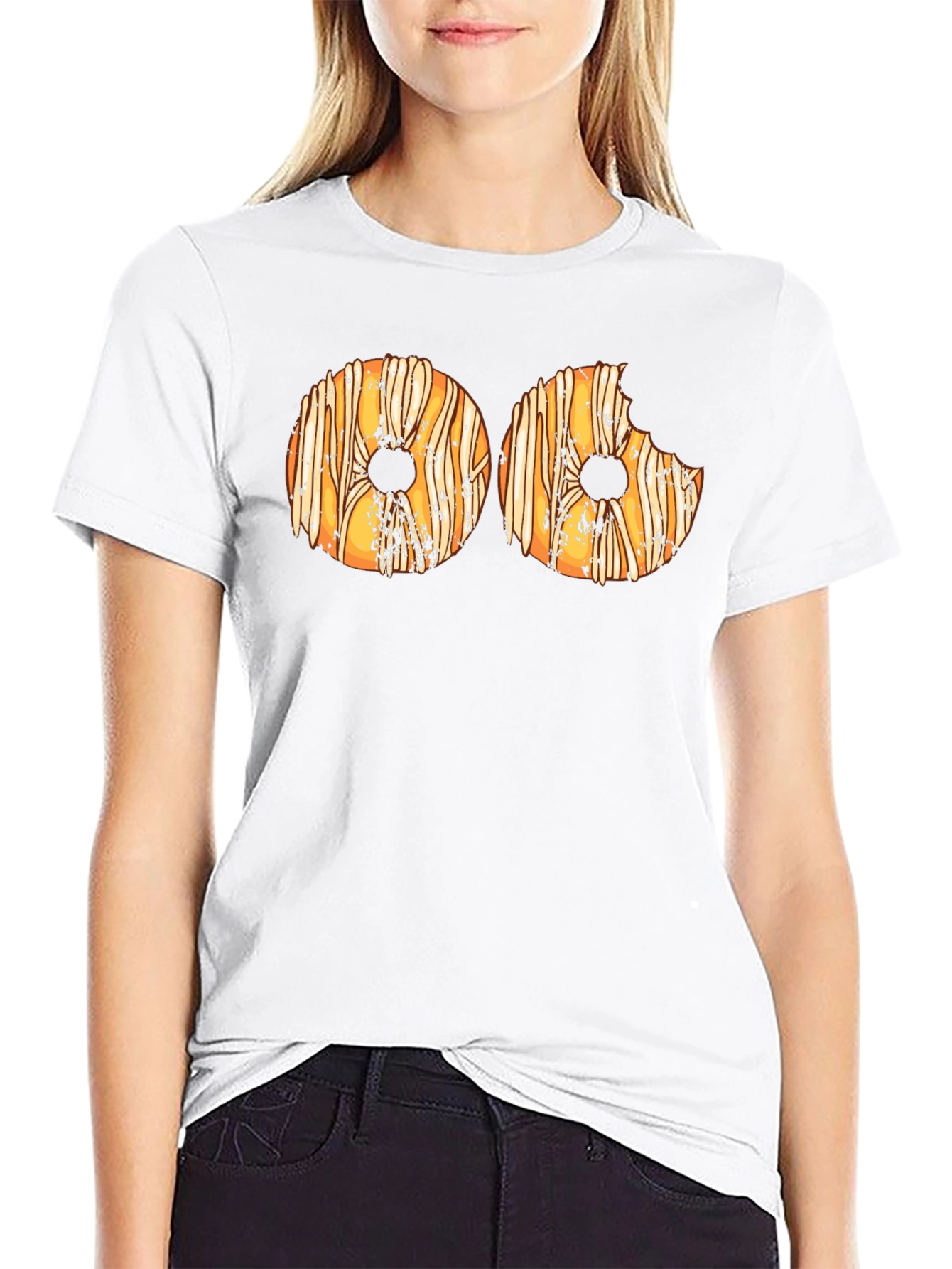 Donut Graphic Print T-Shirt - Novelty Tee