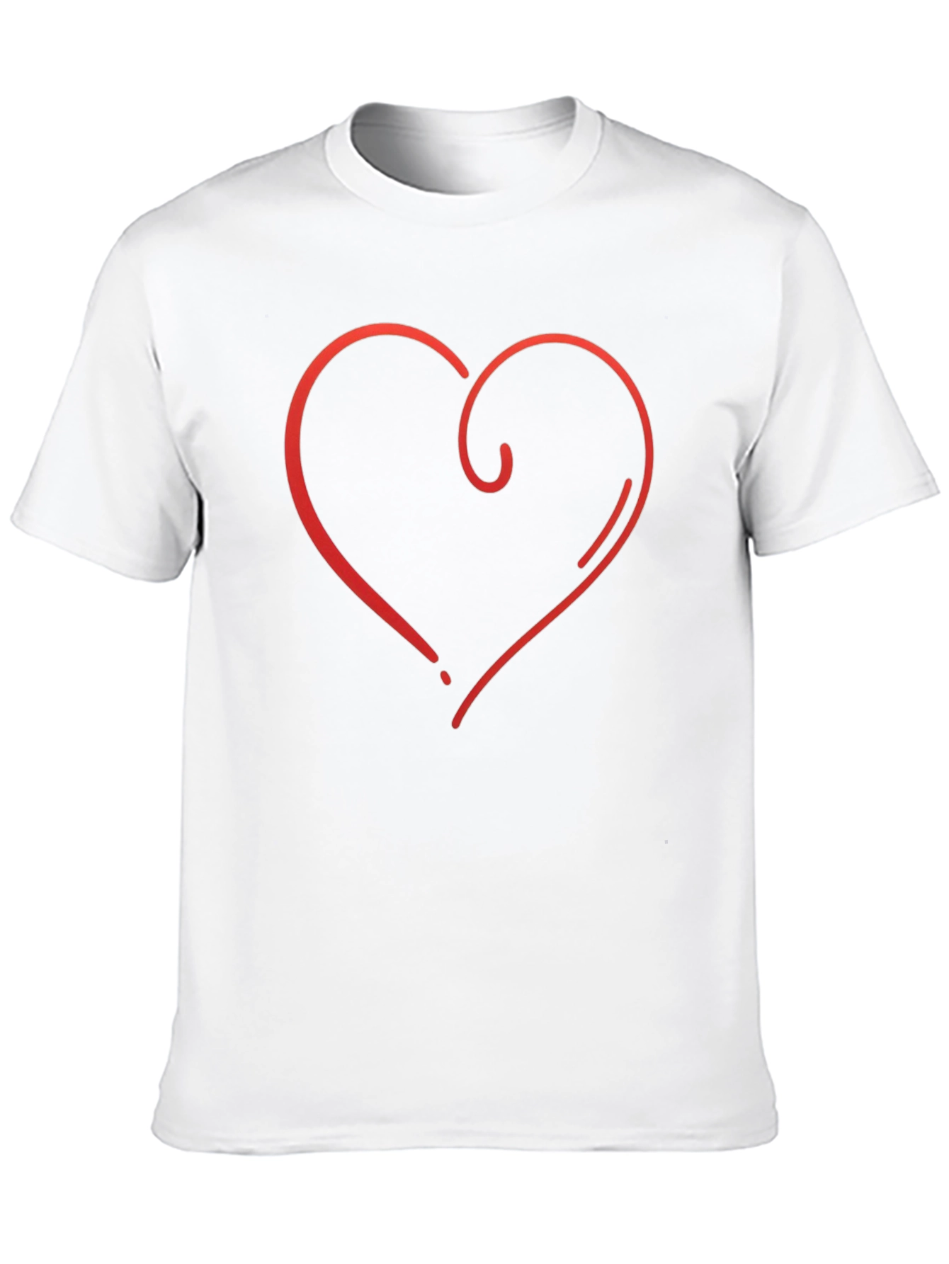 Stylish Black Tee with Red Heart Graphic