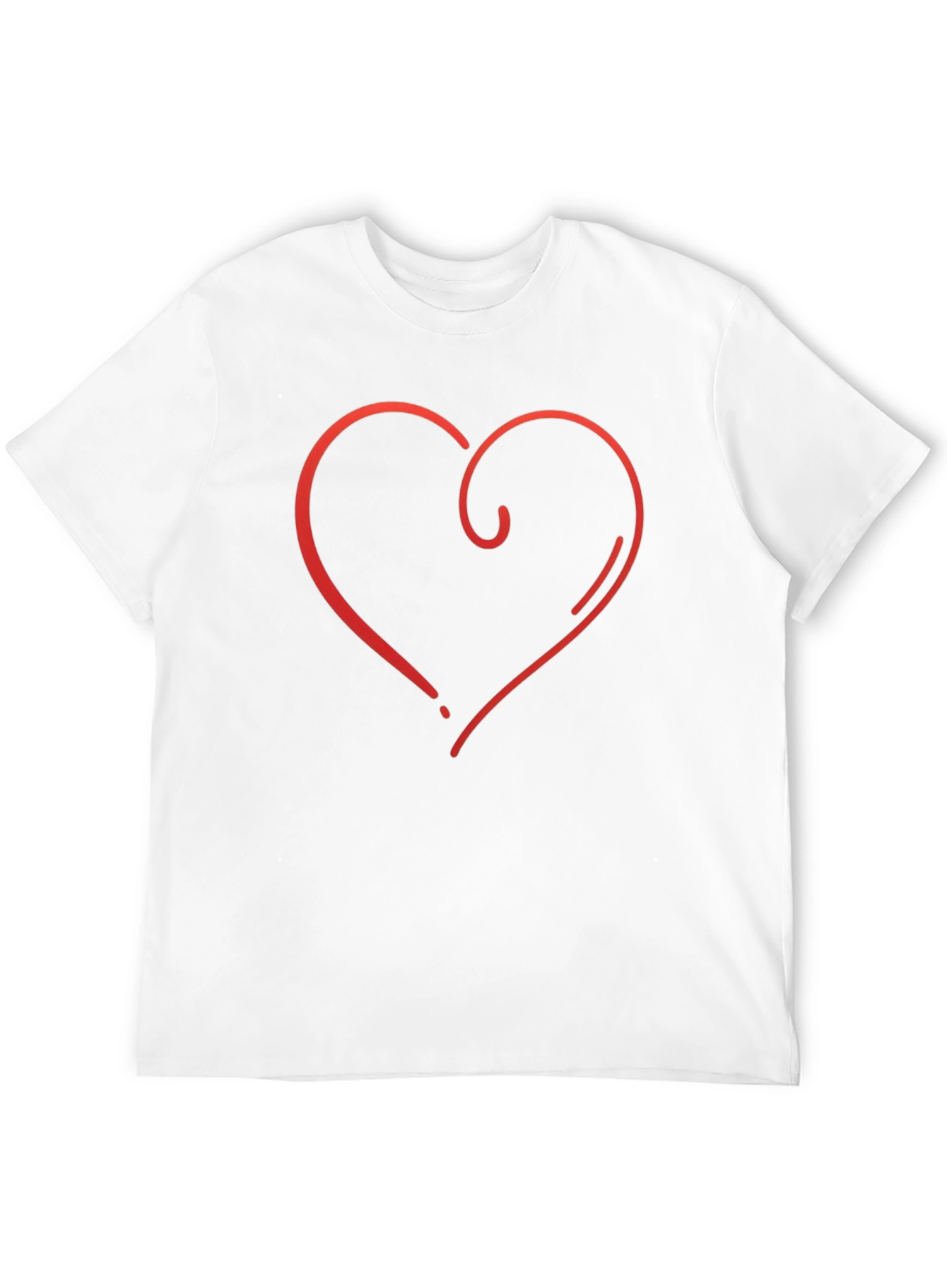 Stylish Black Tee with Red Heart Graphic