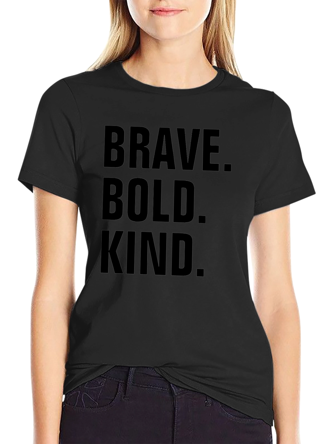 Brave Bold Kind Graphic Tee - Unisex Black T-Shirt