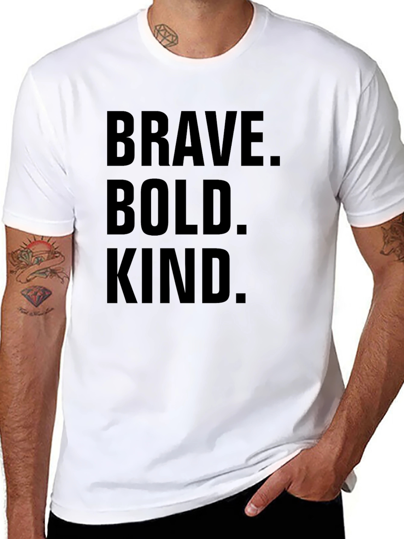 Brave Bold Kind Graphic Tee - Unisex Black T-Shirt