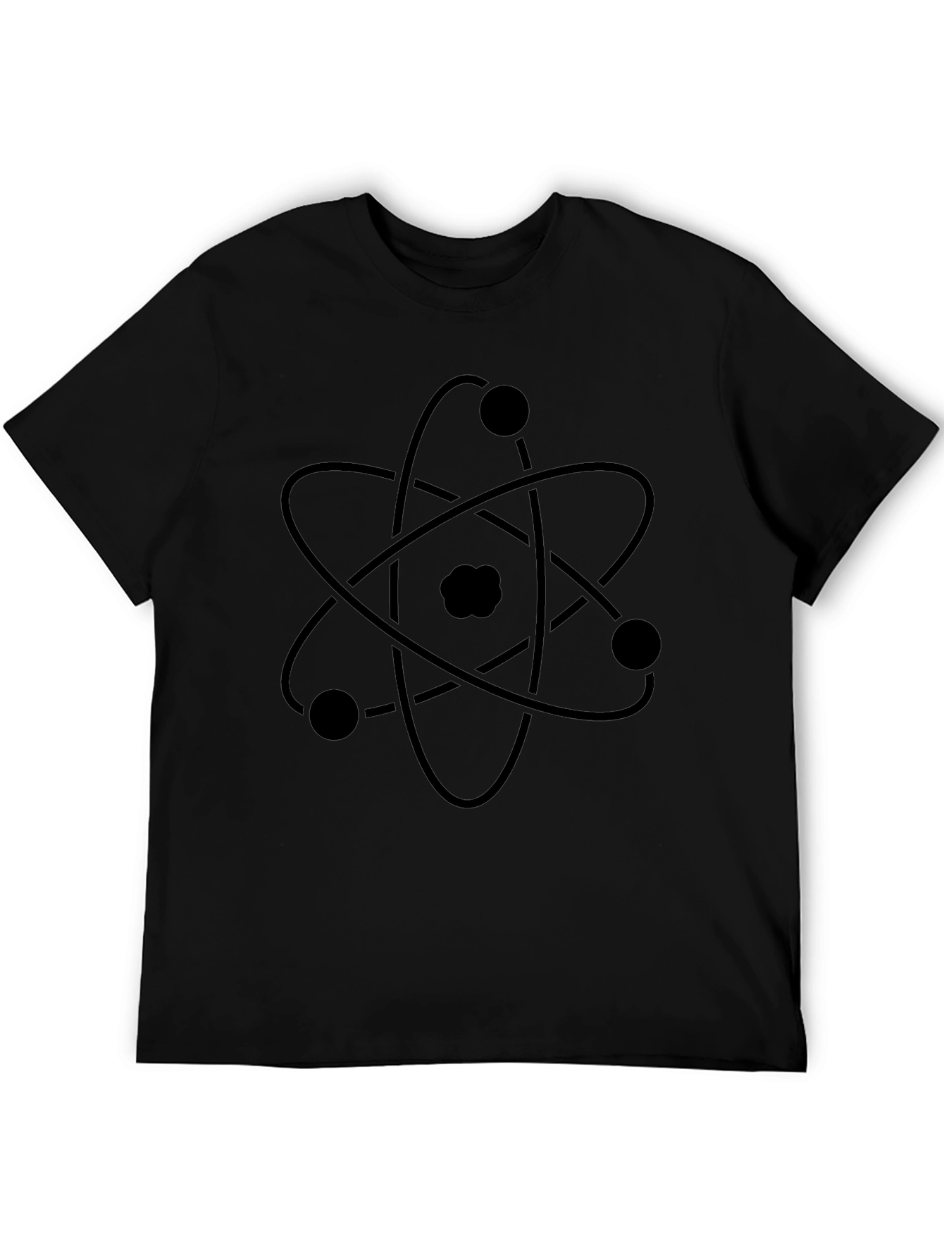 Atom Graphic Print Black T-Shirt