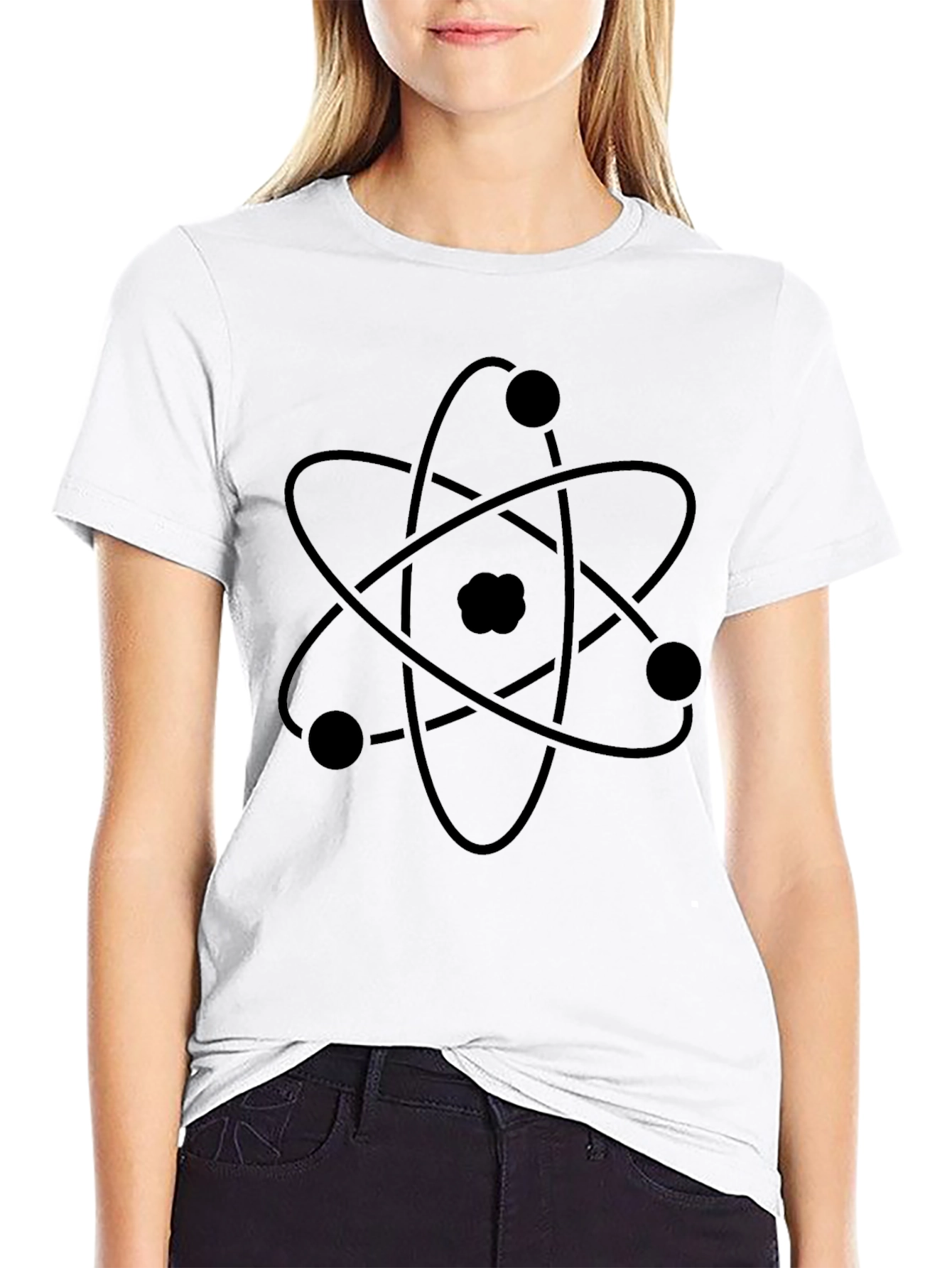 Atom Graphic Print Black T-Shirt