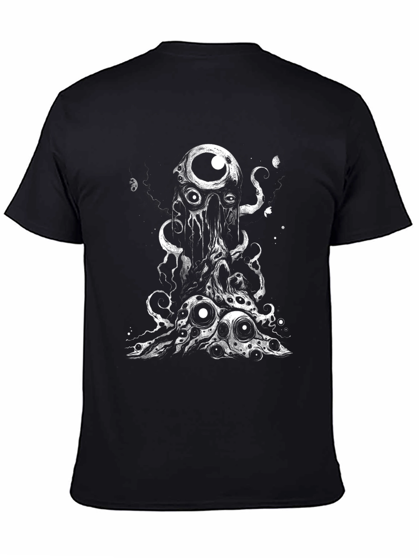 Eye Monster Graphic Tee - Black Cotton T-Shirt