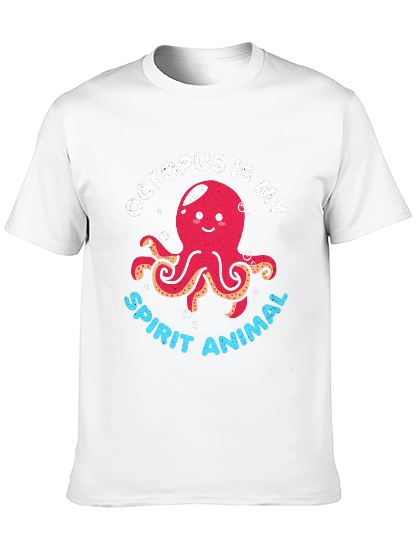 Octopus Spirit Animal Graphic Tee - Black Cotton T-Shirt
