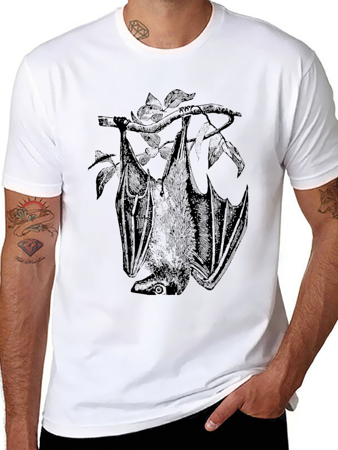 Bat Graphic Tee - Mens Black T-Shirt