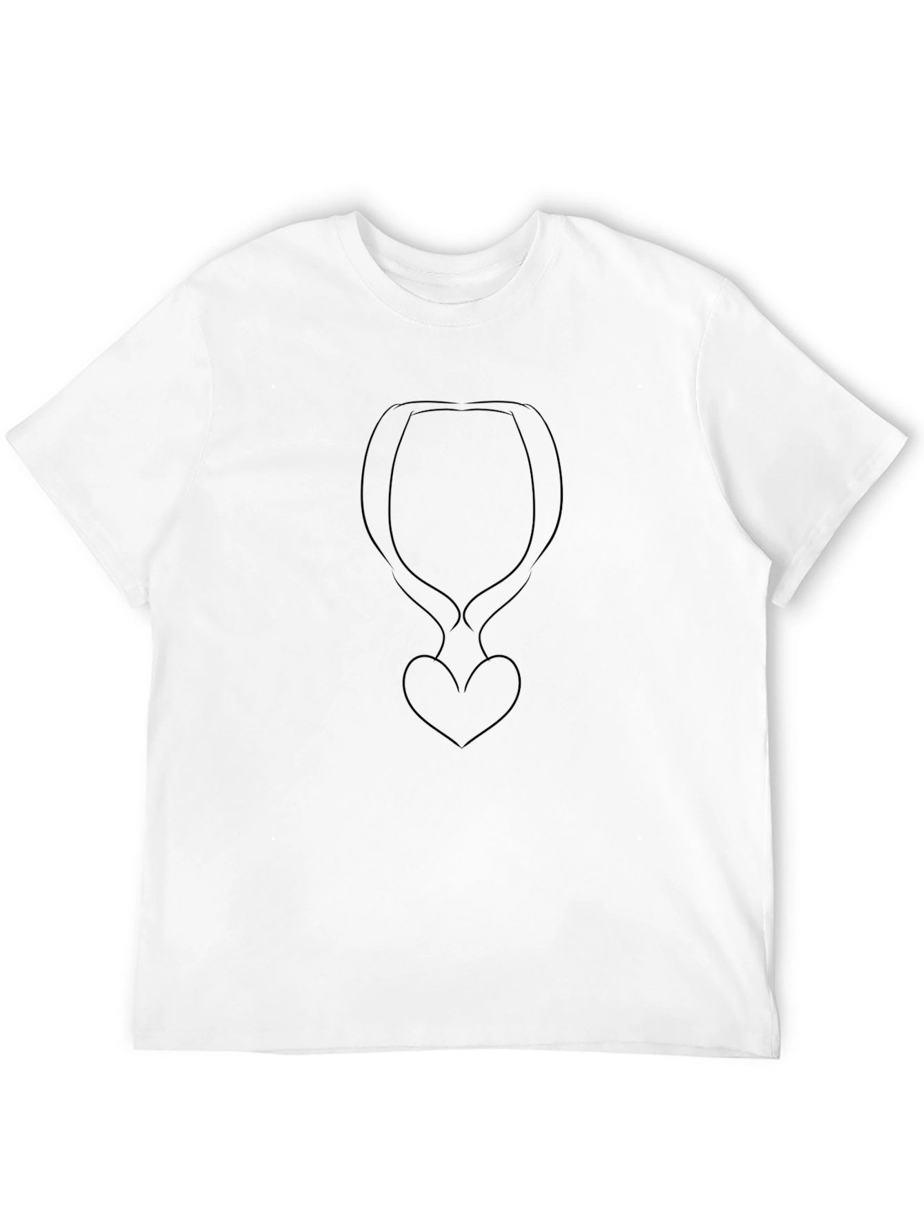 Abstract Heart Outline Graphic Tee - Black