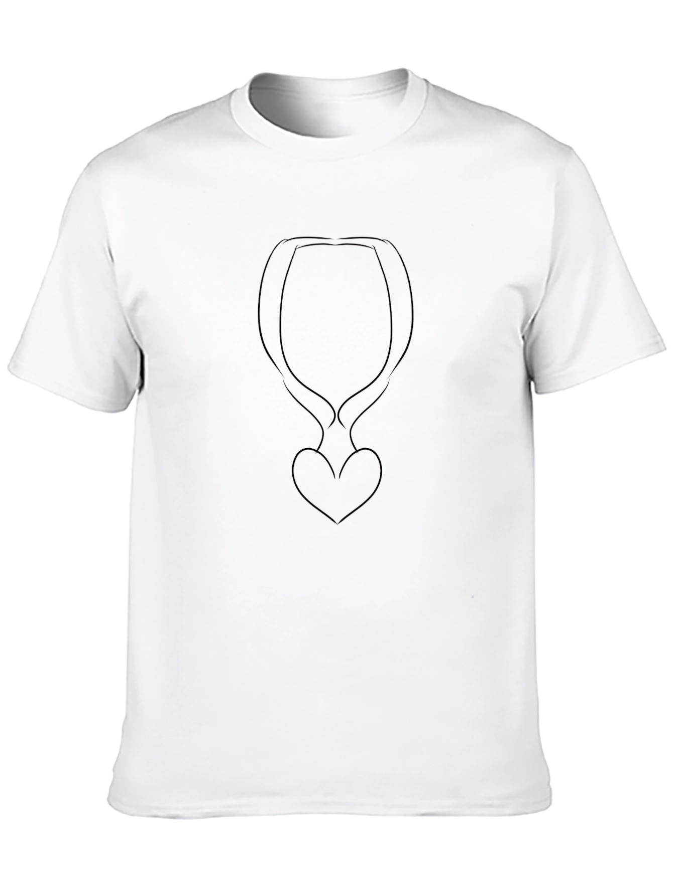 Abstract Heart Outline Graphic Tee - Black