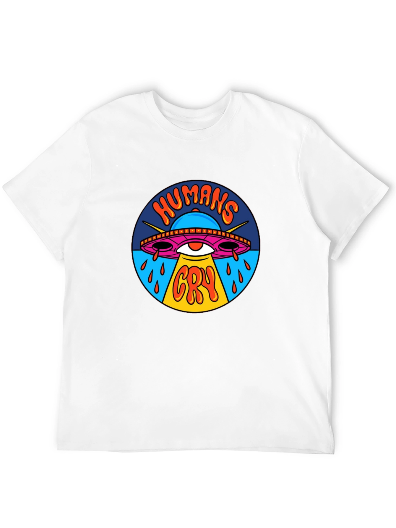 Humans Cry UFO Graphic Tee - Black