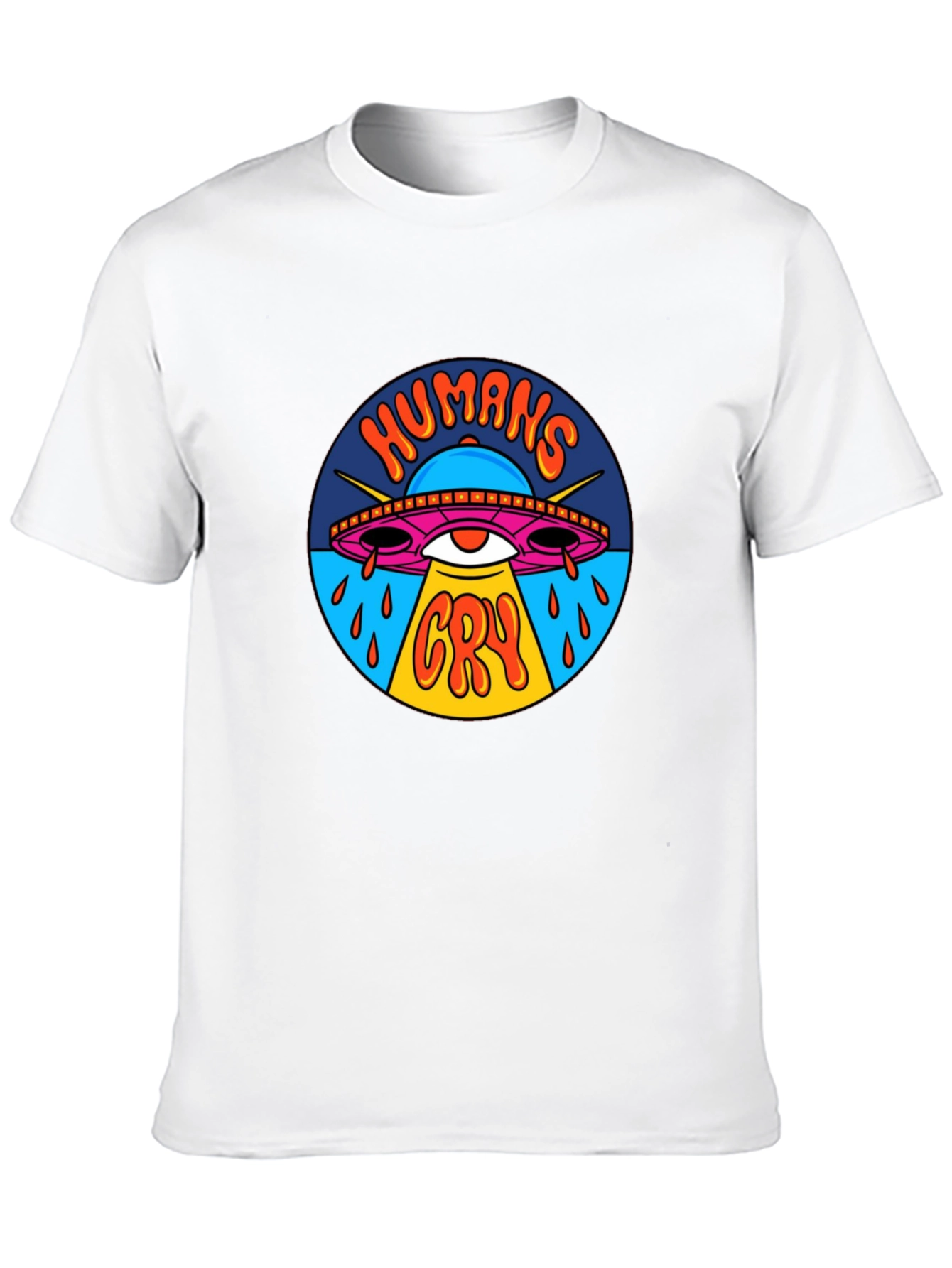 Humans Cry UFO Graphic Tee - Black