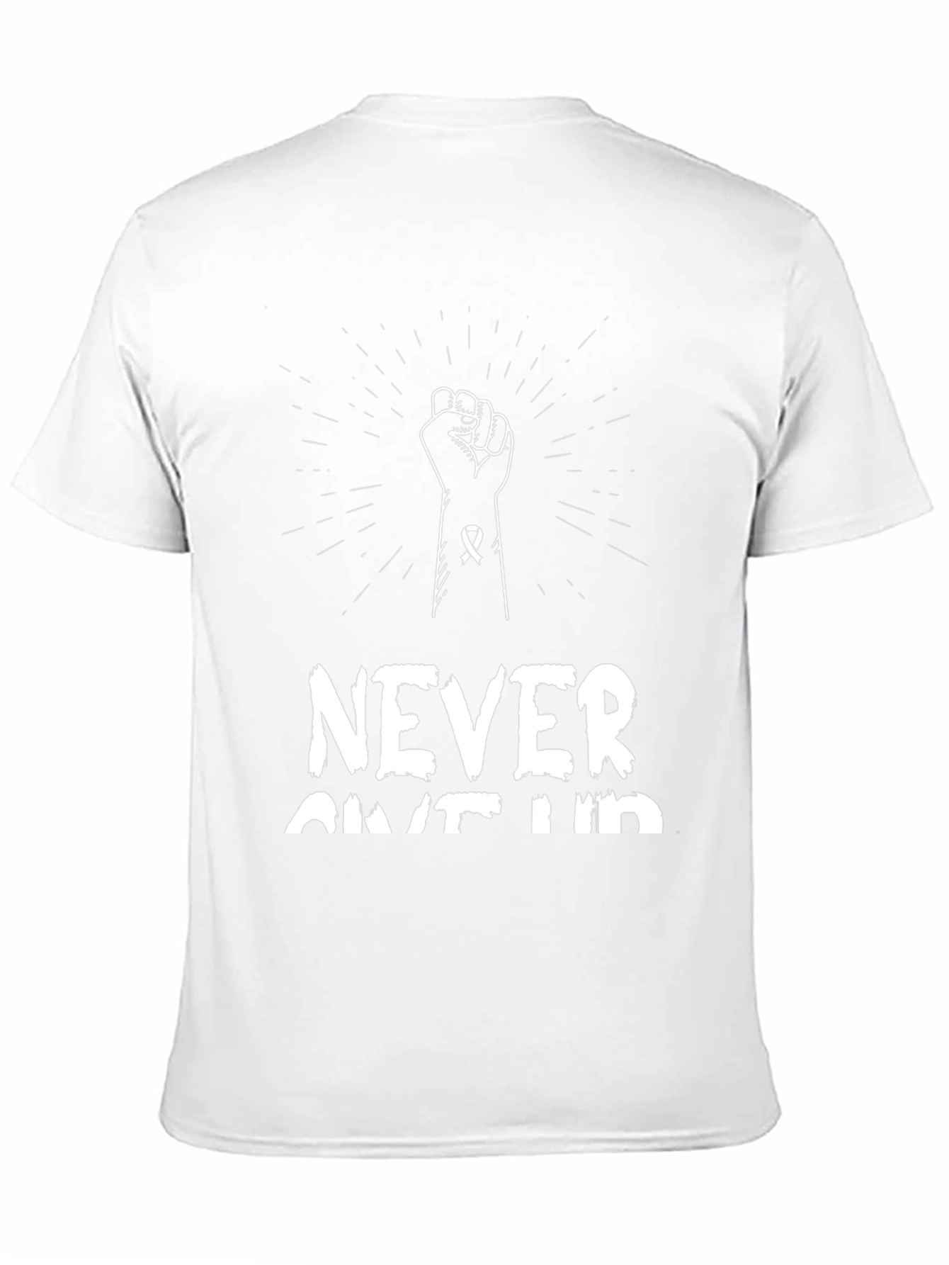 Never Give Up Graphic Tee - Black Cotton