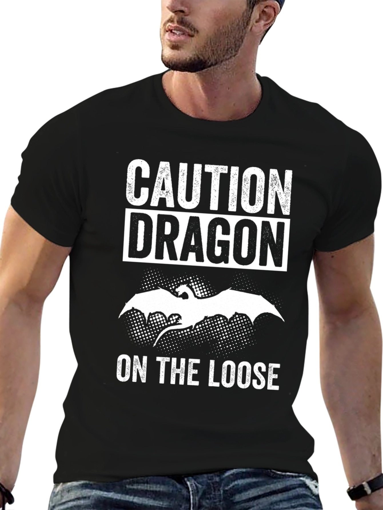 Caution Dragon On The Loose Graphic T-Shirt
