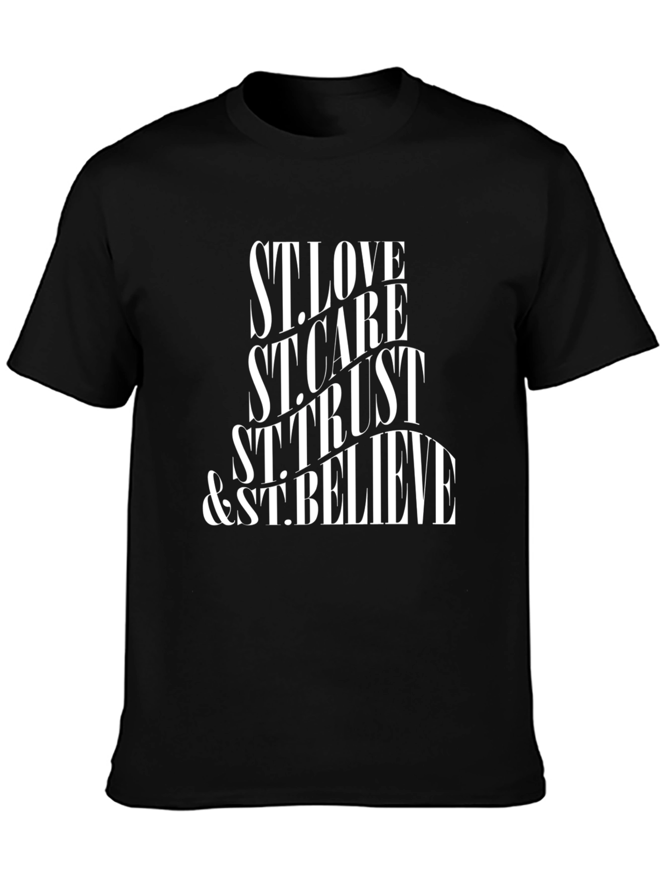 St. Love Care Trust & Believe Black Graphic Tee