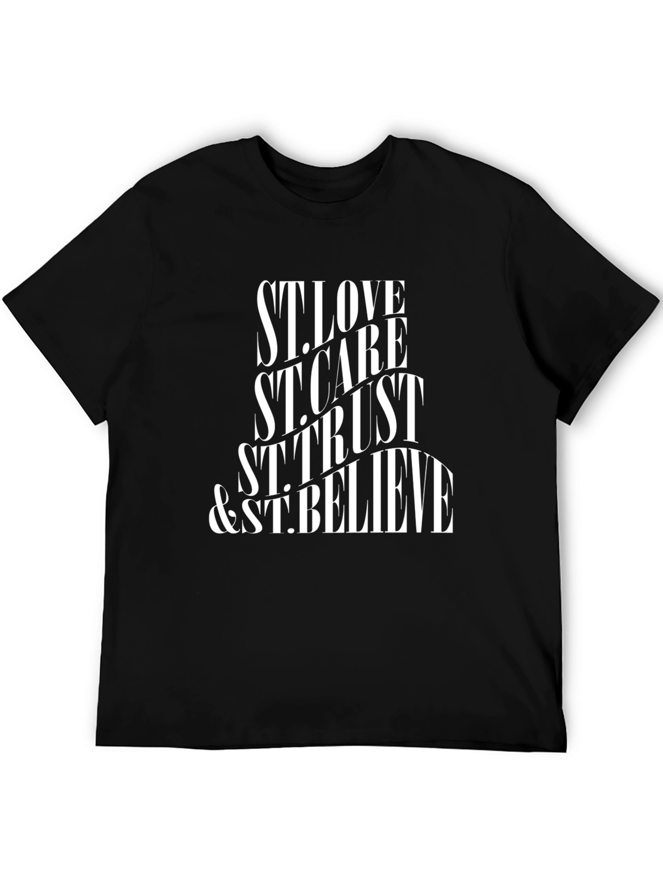 St. Love Care Trust & Believe Black Graphic Tee