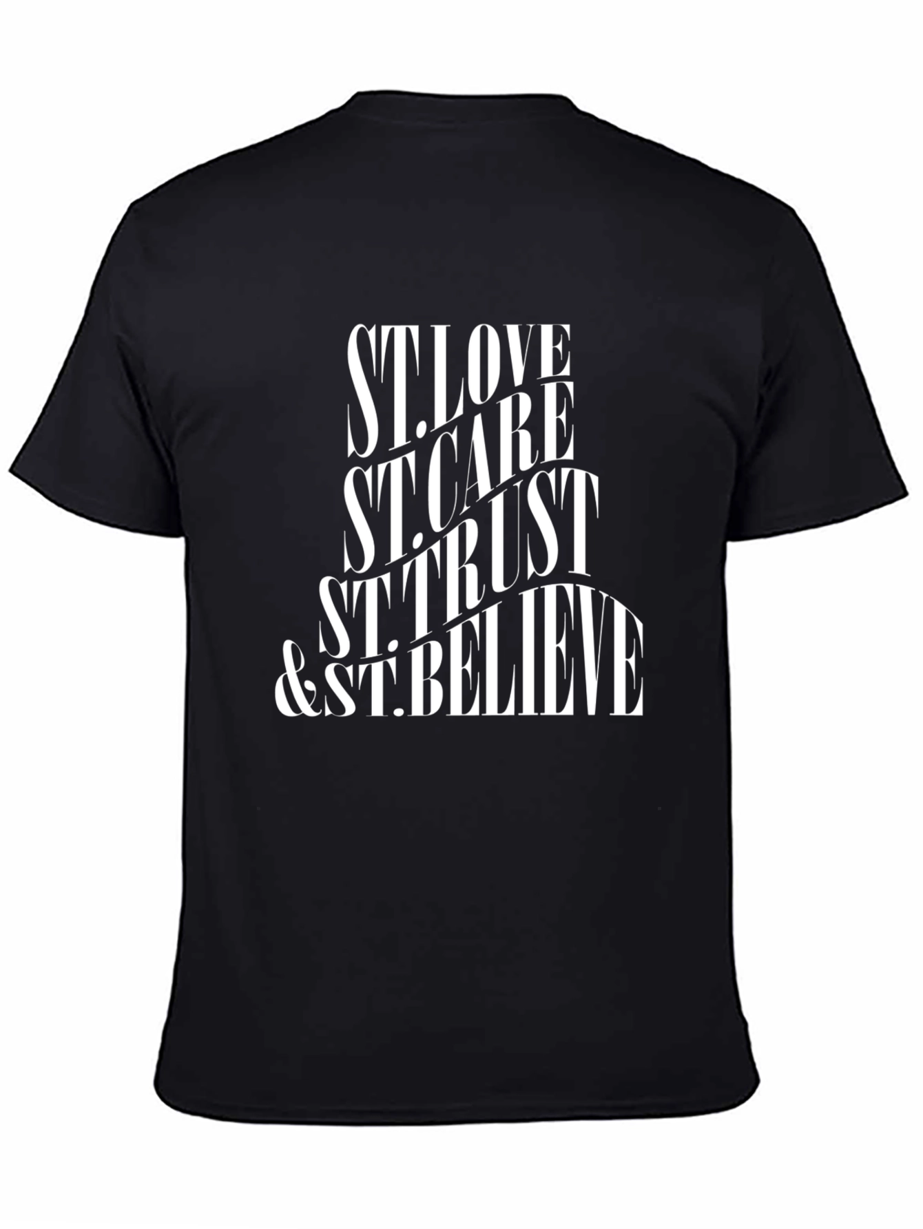 St. Love Care Trust & Believe Black Graphic Tee