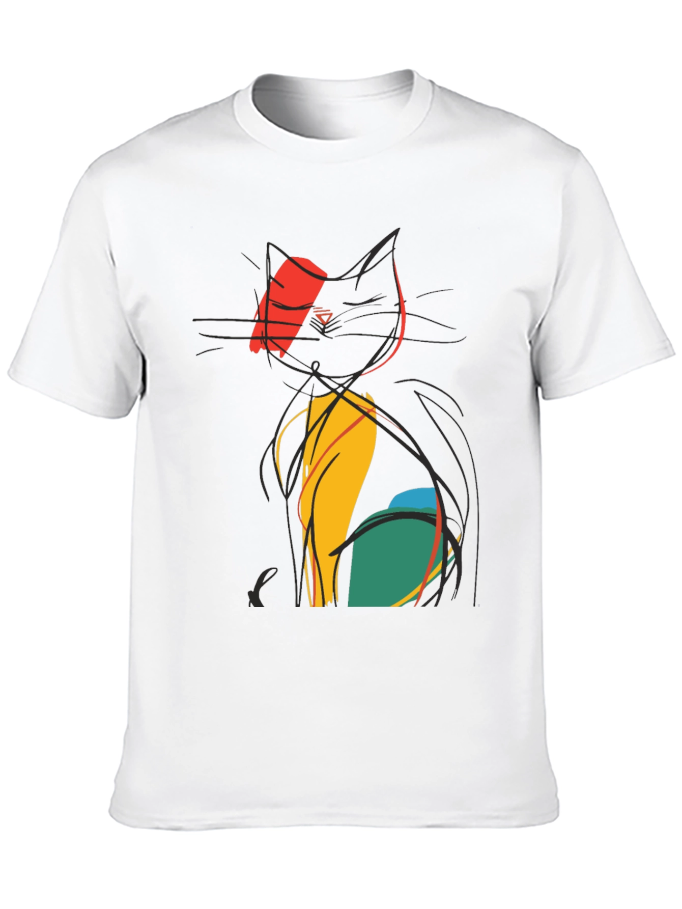 Abstract Cat Tee - Artistic Graphic Print
