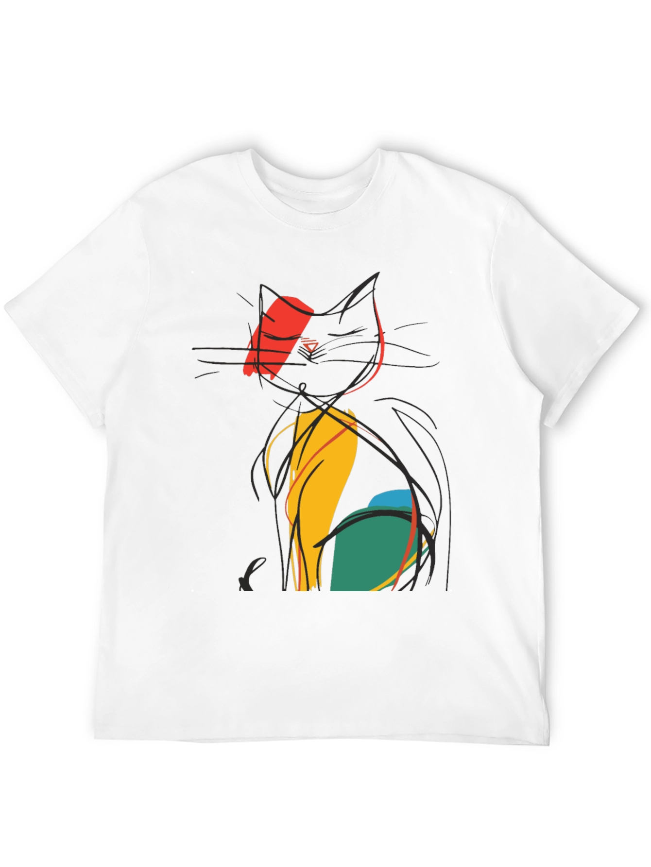 Abstract Cat Tee - Artistic Graphic Print