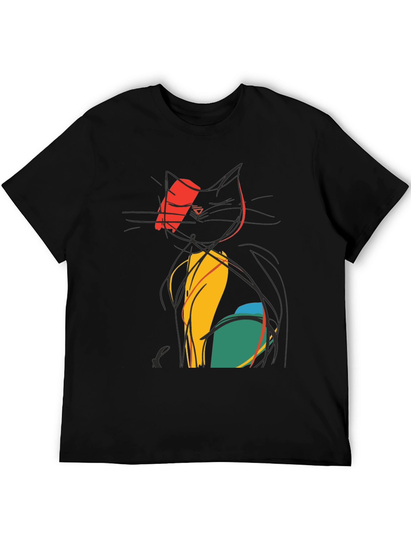 Abstract Cat Tee - Artistic Graphic Print